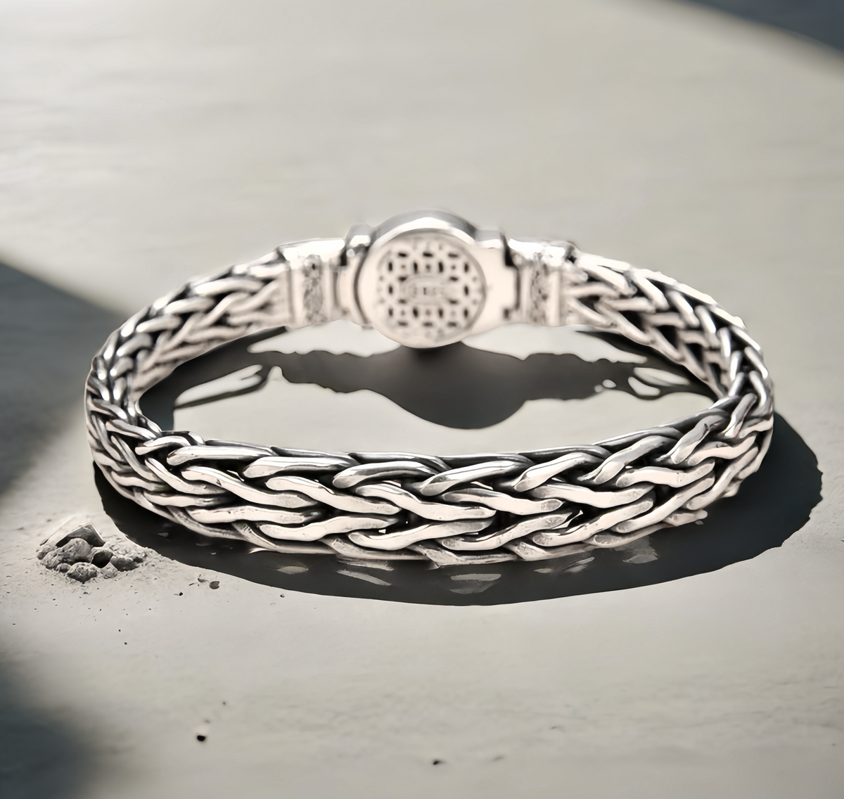 Lion Braided Silver Bracelet (Item No. B0667)