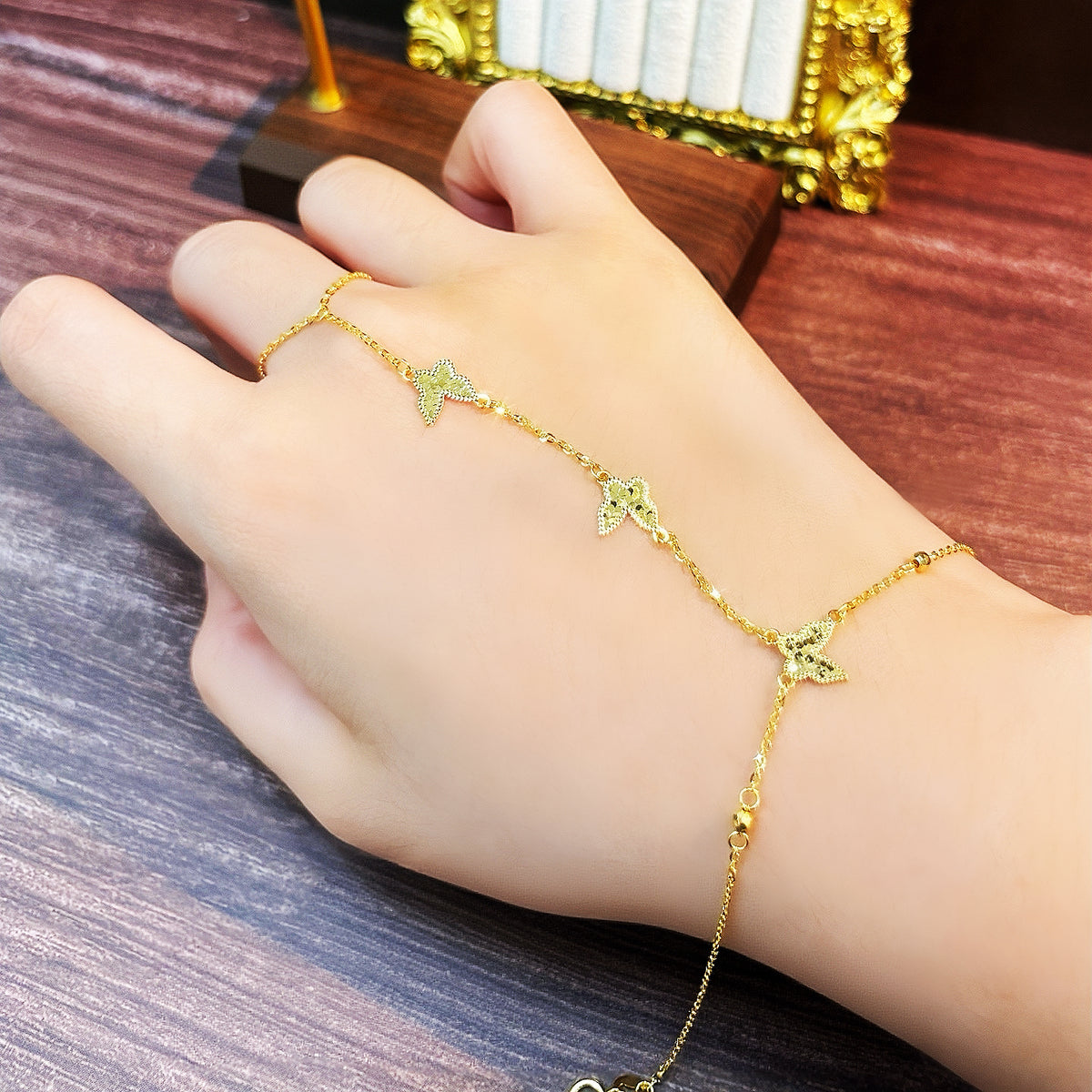 Butterfly Bracelet+Ring Set 18K Gold Bracelet (Item No. SJB018)
