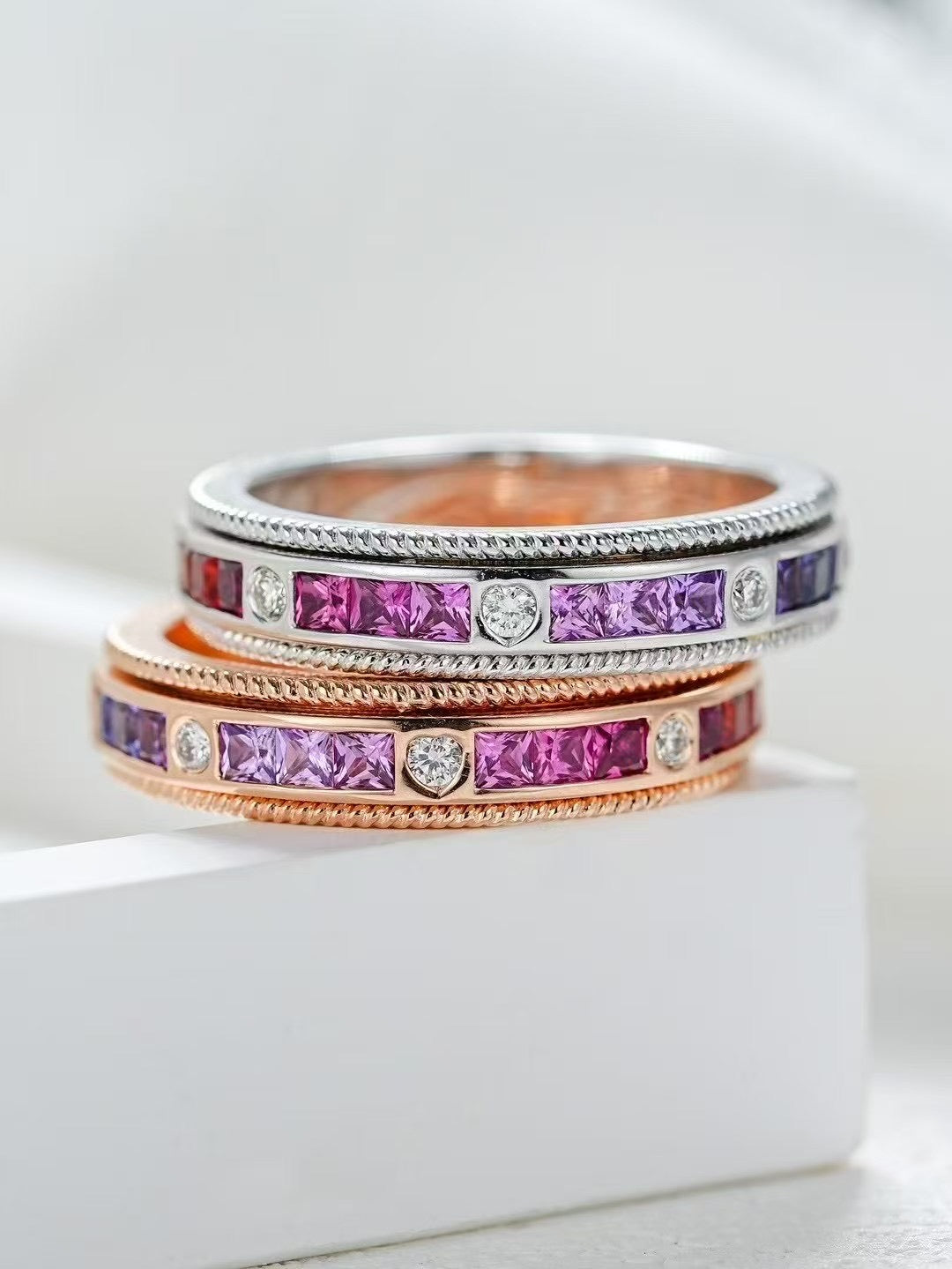 Rainbow Sapphire 18k Gold Ring (Item No. SA125)