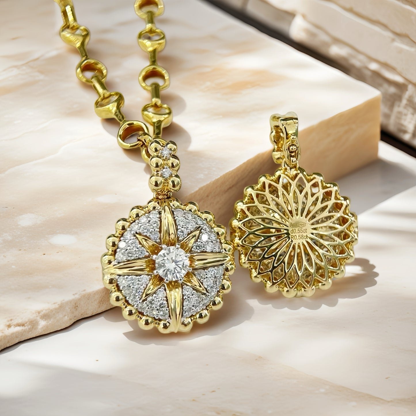 Vintage 18k Gold Diamond Pendant (Item No. VT237)