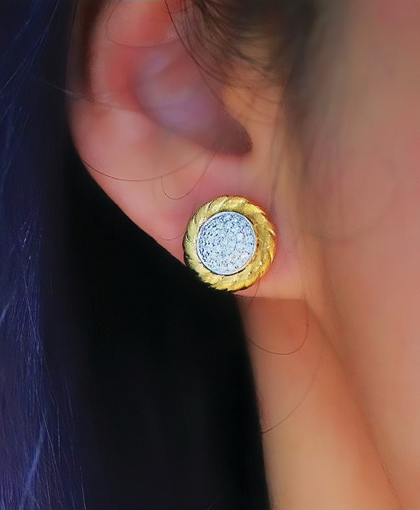 Vintage 18k Gold Diamond Earring (Item No. VT064)