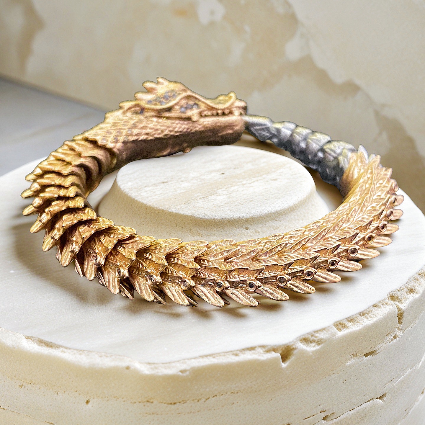 Gold Dragon Diamond Bracelet Chain (Item No. GB0023)