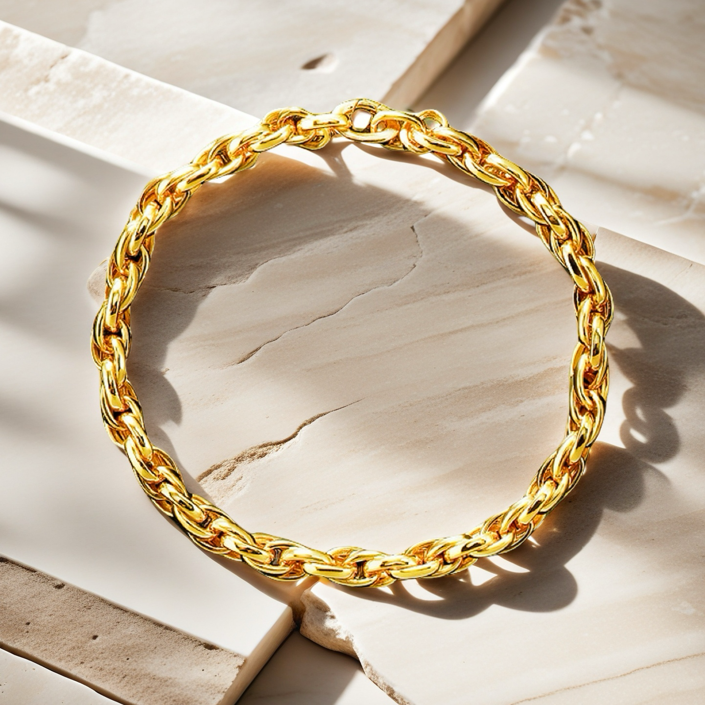 Classic 925 Sterling Silver/9k/14k/18k Gold Bracelet Chain (Item No. GB0021)