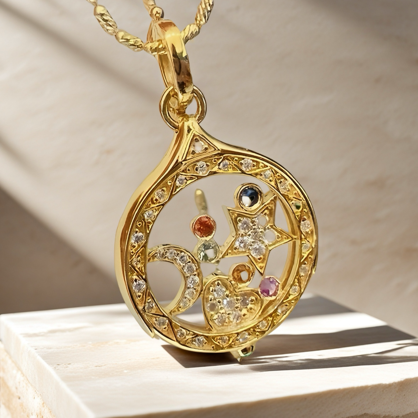 Vintage 18k Gold Diamond Pendant (Item No. VT098)