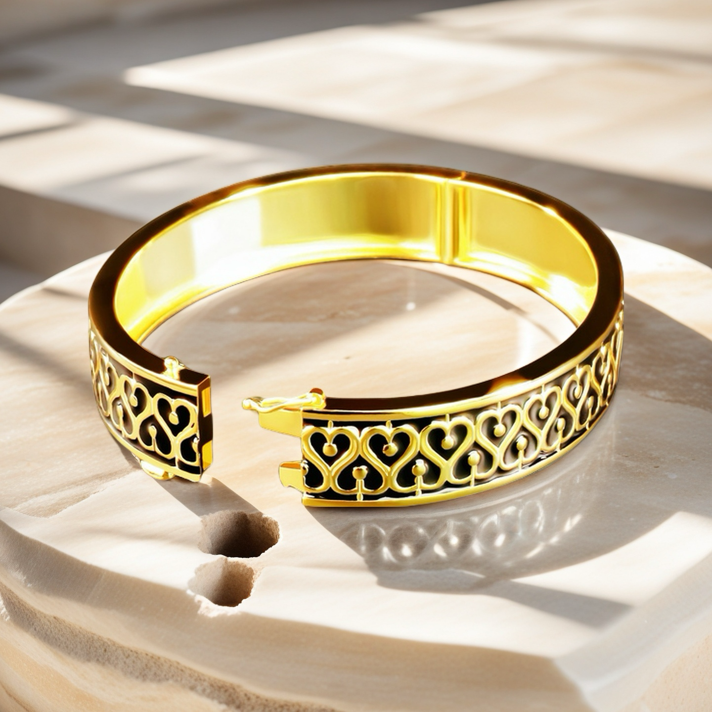 Greek Key Enamel 925 Sterling Silver/9k/14k/18k Gold Bangle(Item No. GB0012)