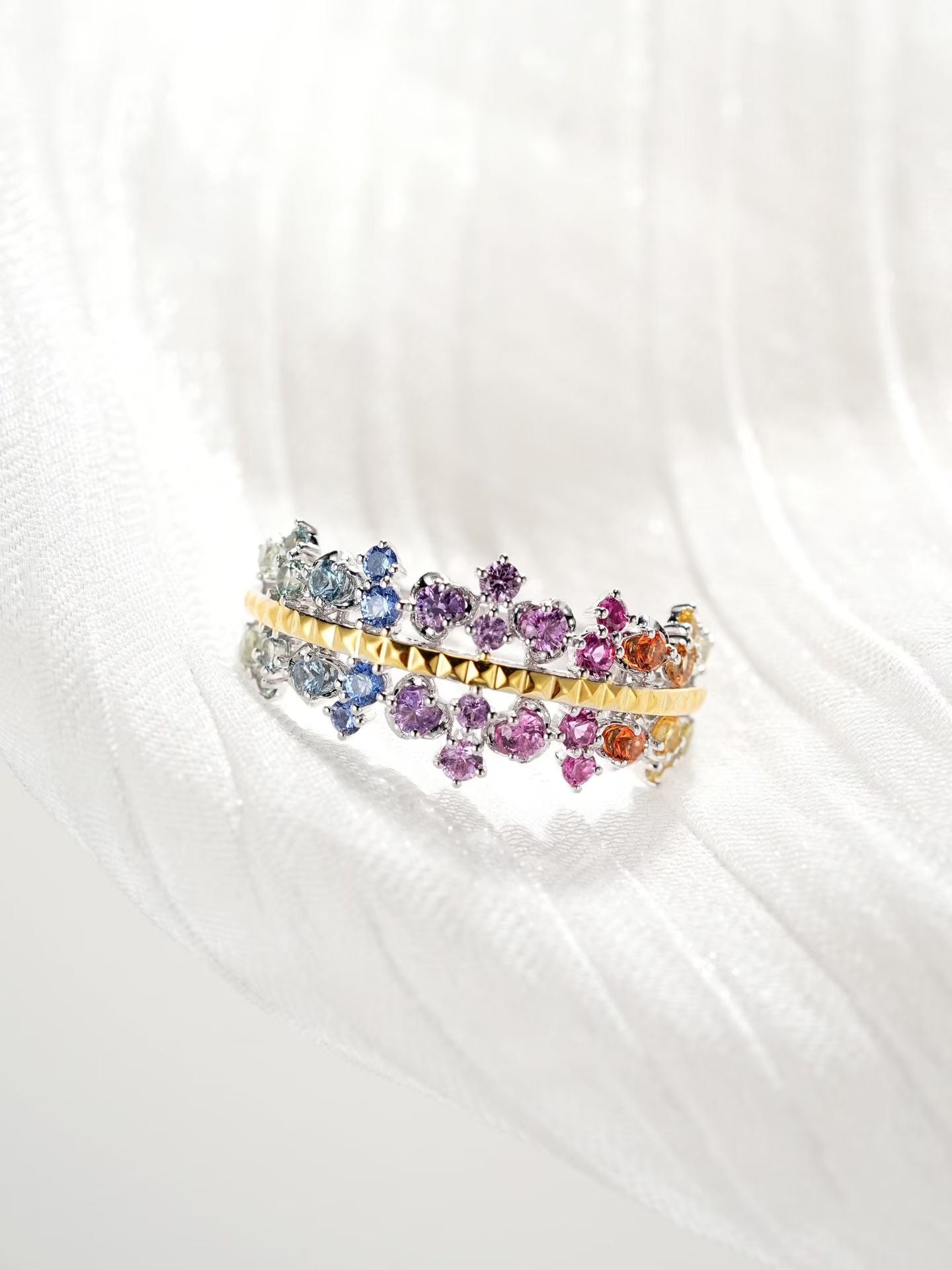 Rainbow Sapphire 18k Gold Ring (Item No. SA136)
