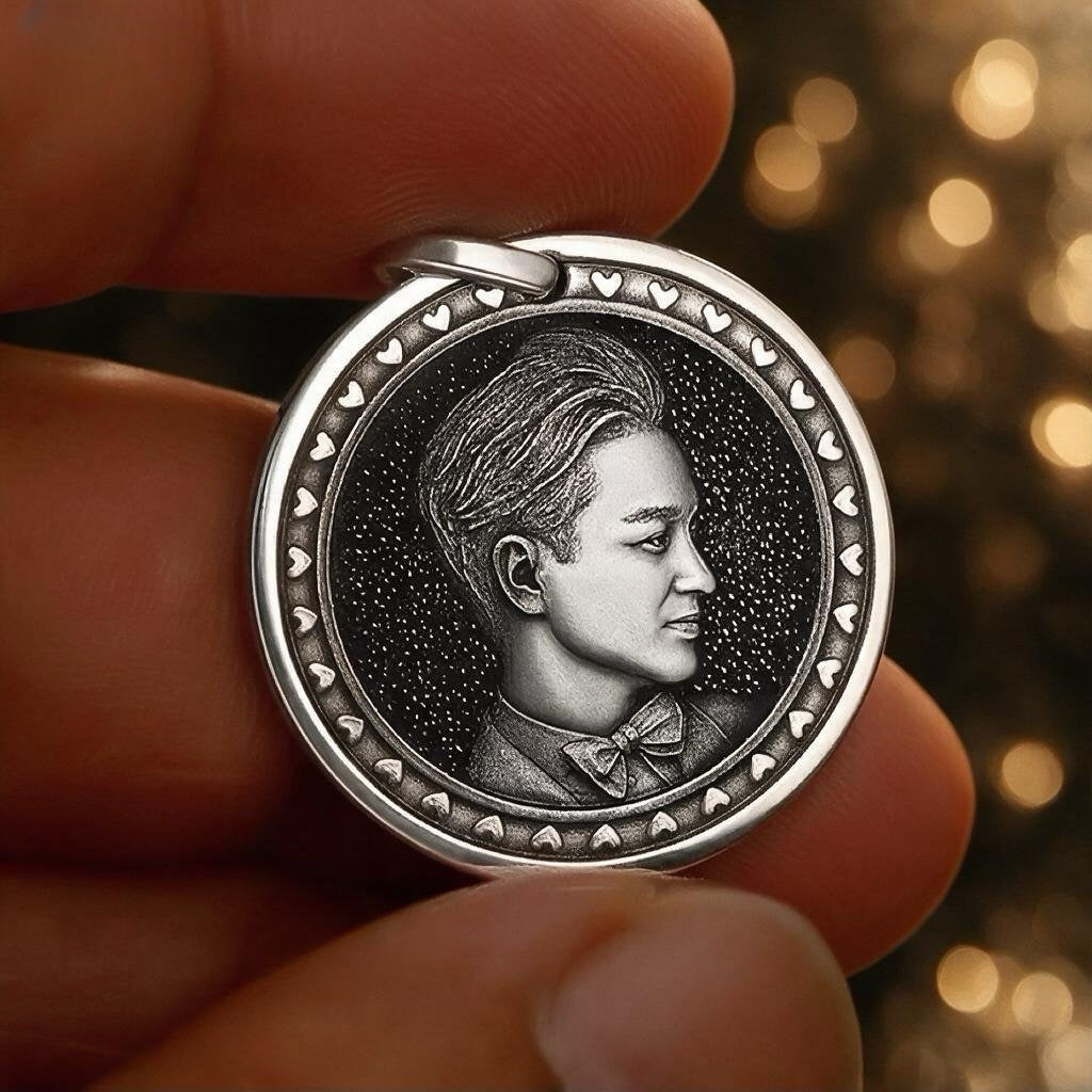 Personalized Photo Custom Silver Pendant