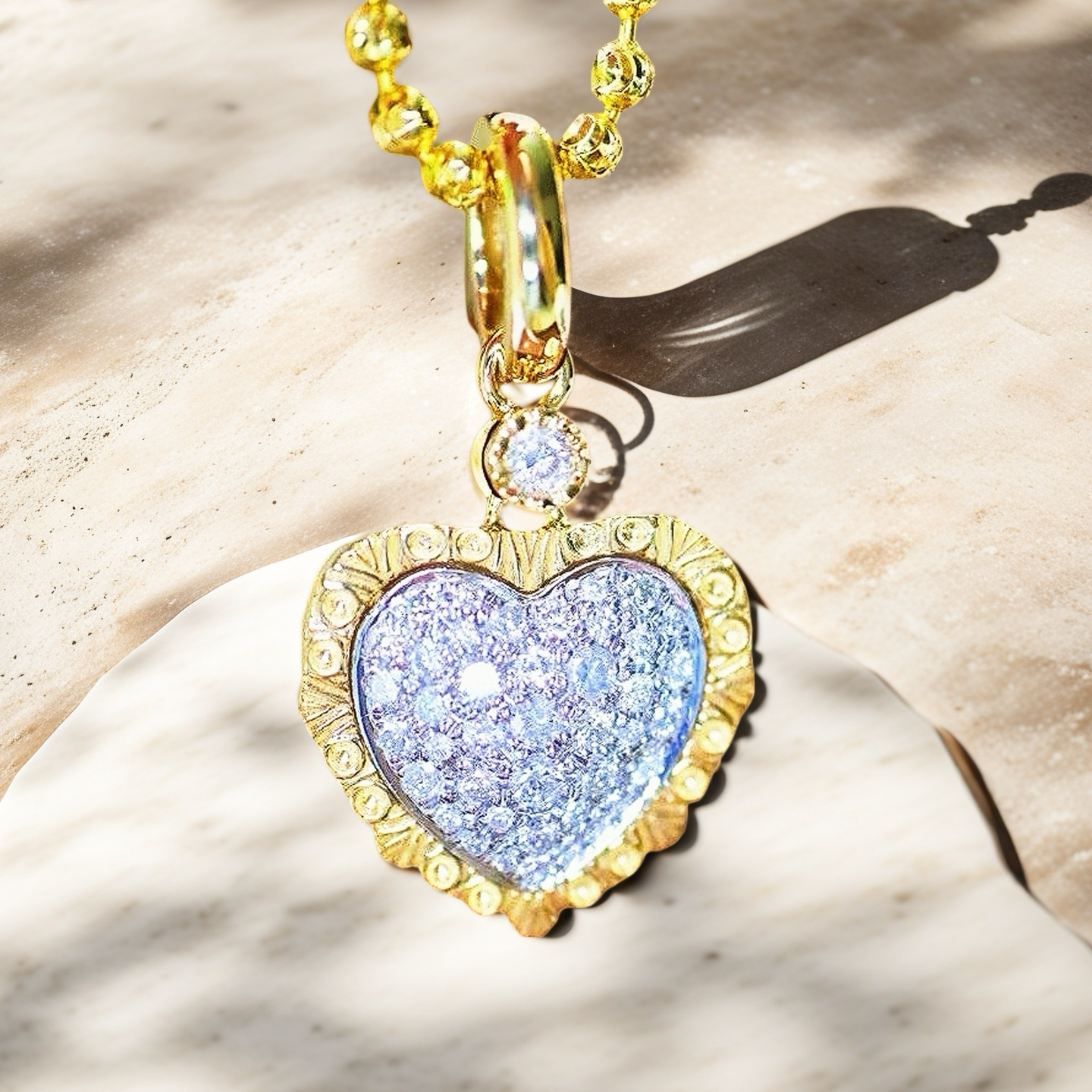 Heart Vintage 18k Gold Diamond Pendant (Item No. VT089)