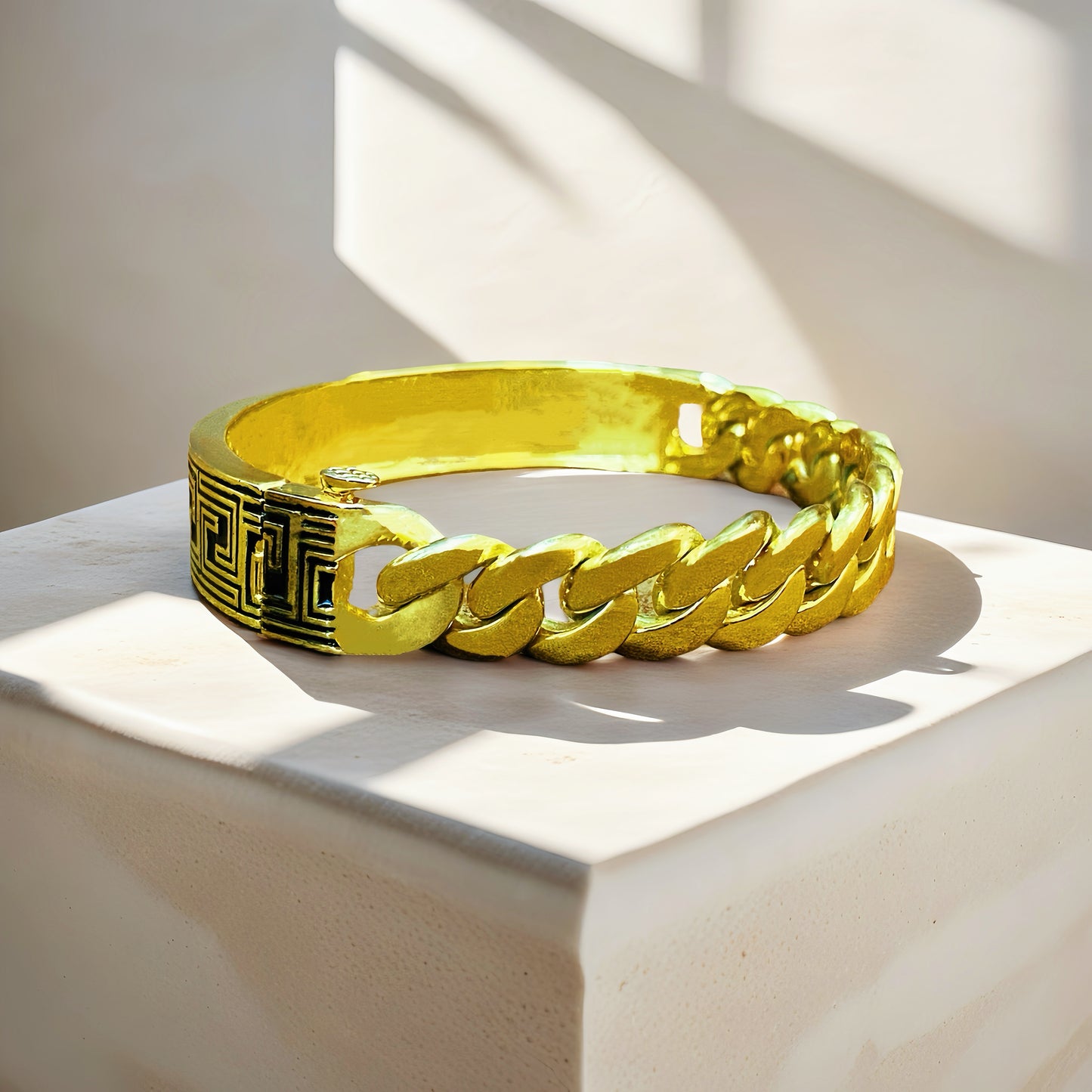 Greek Key Enamel Sterling Silver/9k/14k/18k Bracelet Chain (Item No. GB0004)