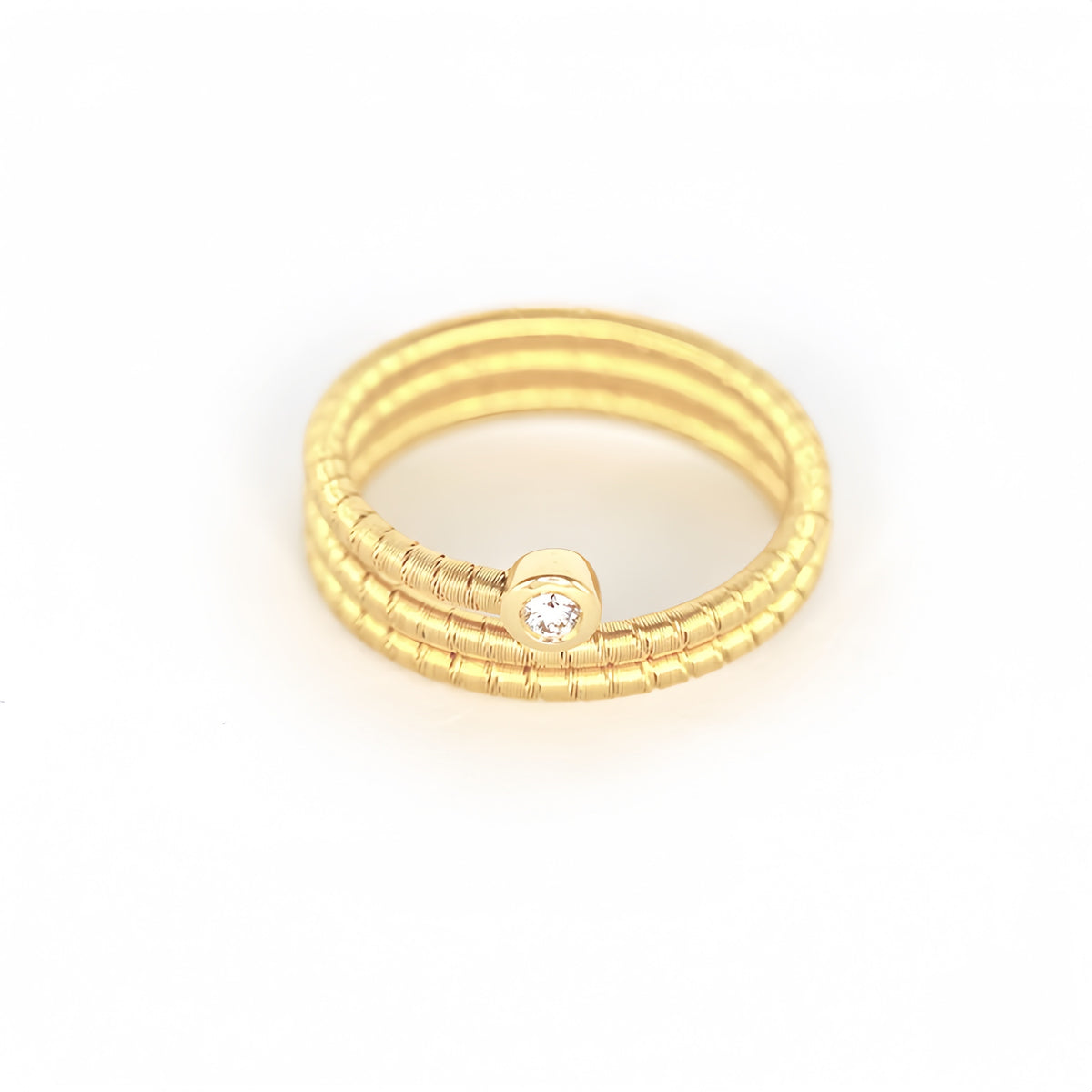 Tripple Twisted 18k Gold Diamond Ring (Item No. SX071CR)