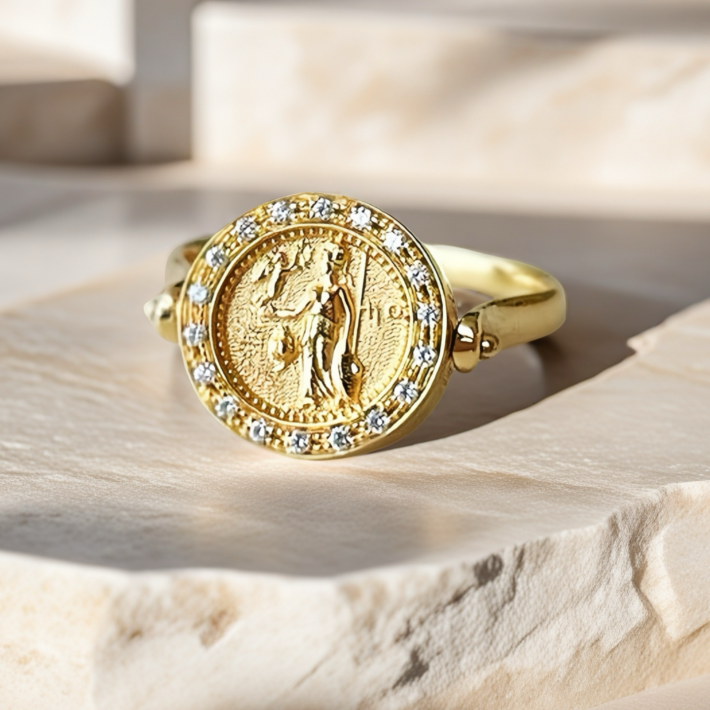 Athena Opal 18k Gold Diamond Ring (Item No. VT038)