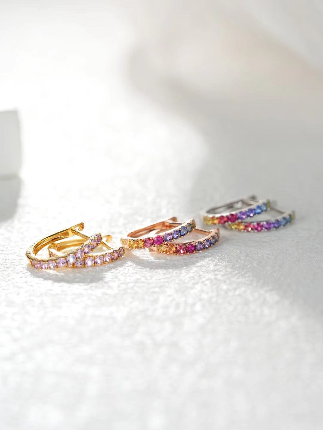 Rainbow Sapphire 18K Gold Earring (Item No. SA002)