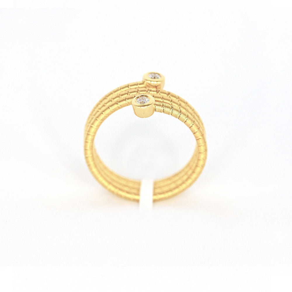 Tripple Twisted 18k Gold Diamond Ring (Item No. SX071CR)