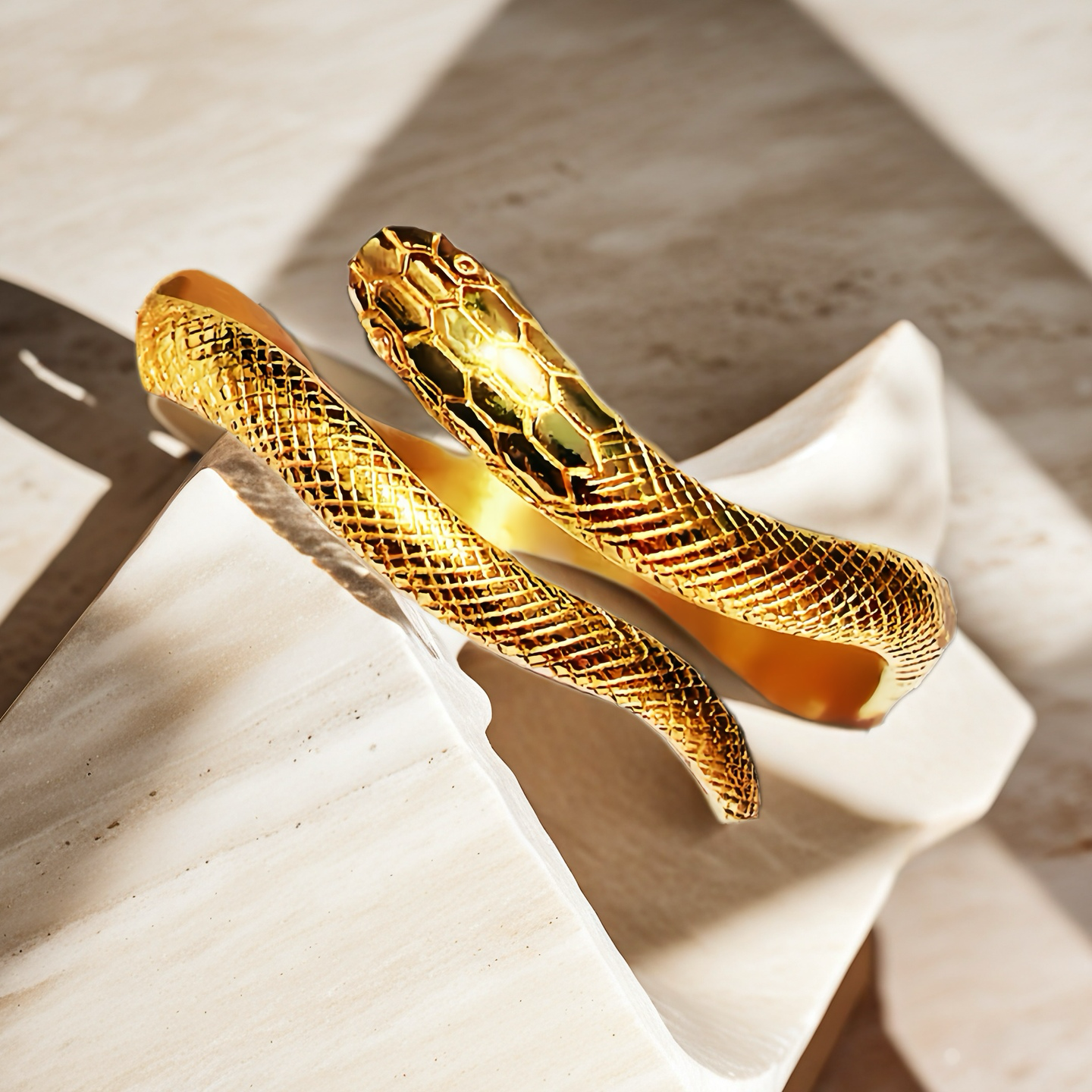 Ouroboro 24K Gold Bangle (Item No. GB0025)