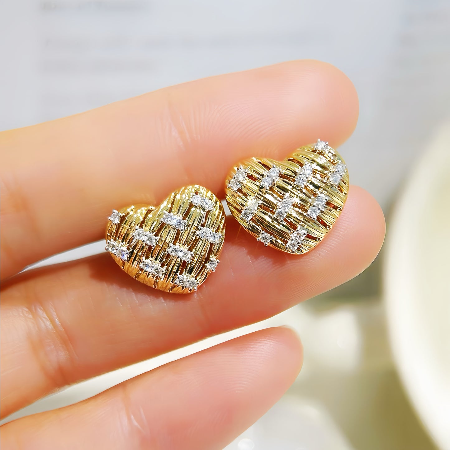 Heart Vintage 18k Gold Diamond Earring (Item No. VT 292)