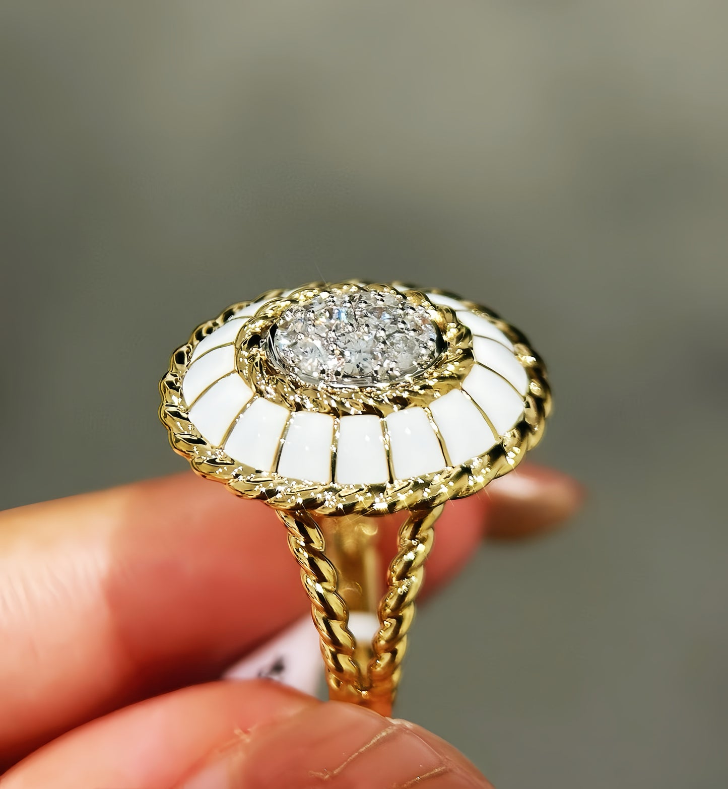 Enamel 18k Gold Diamond Ruby Ring (Item No. VT452)