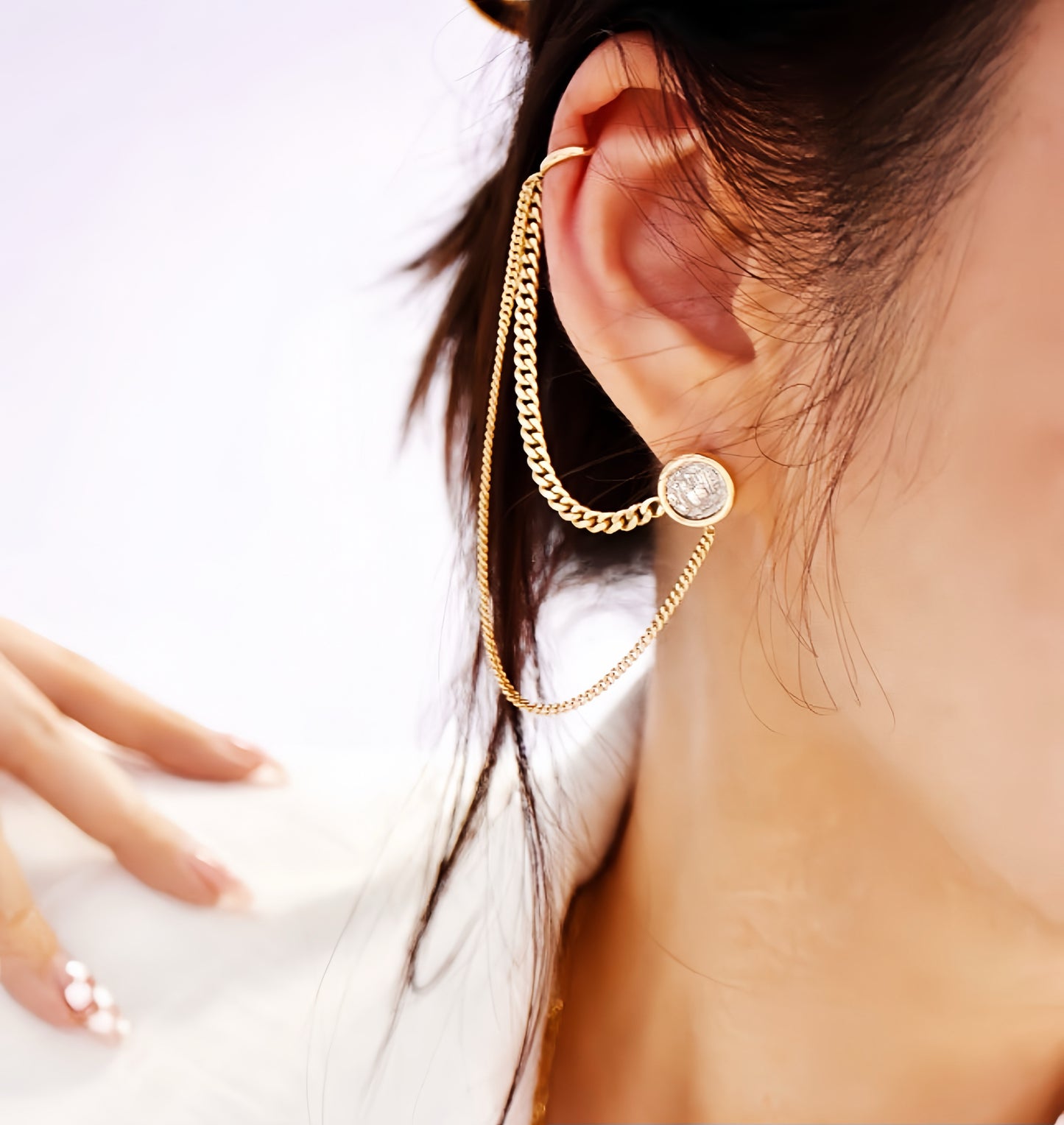 Parthian Emperor Ancient Coin Medallion 18K Gold Earring (Item No. COIN098)