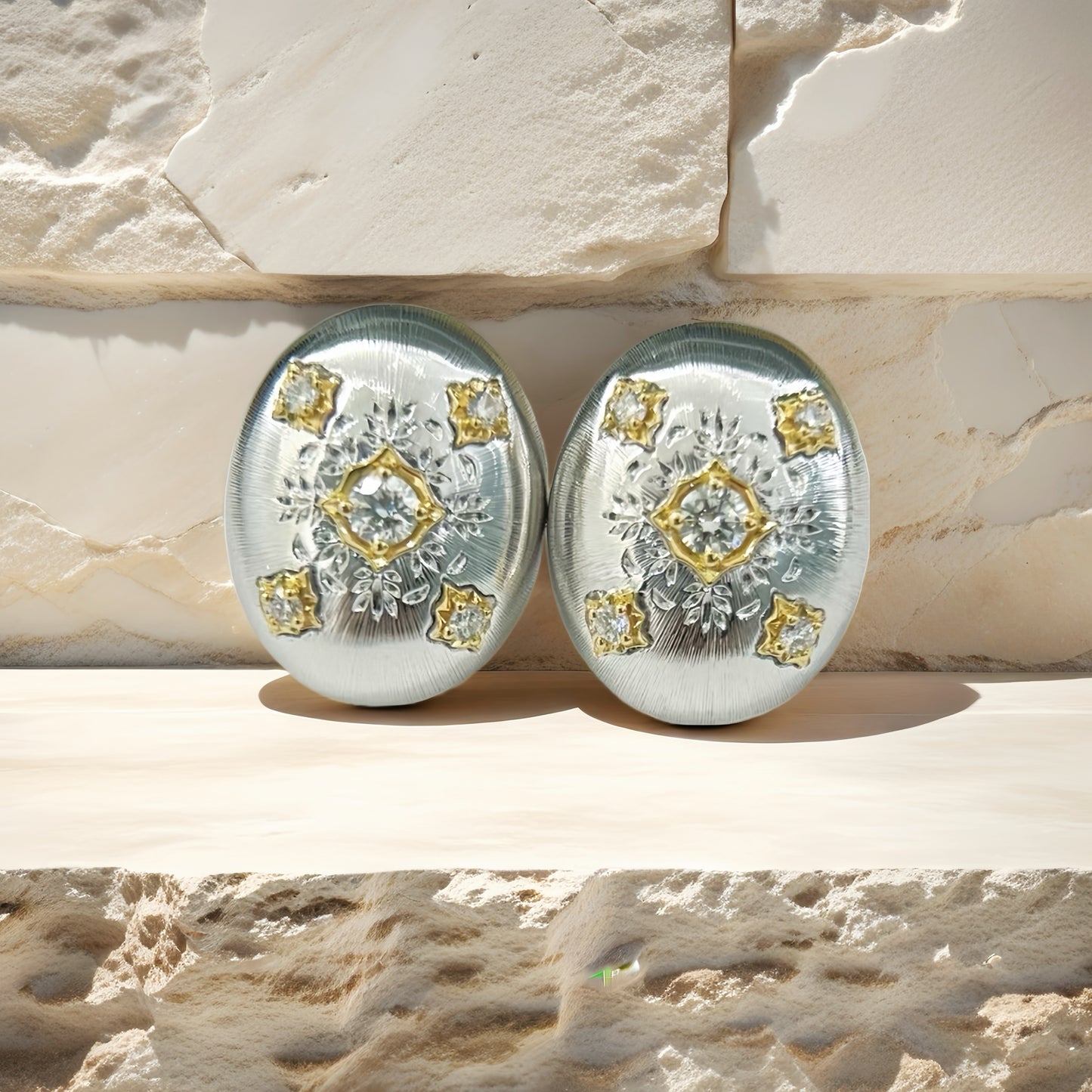 Vintage 18k Gold Diamond Earring (Item No. VT232)