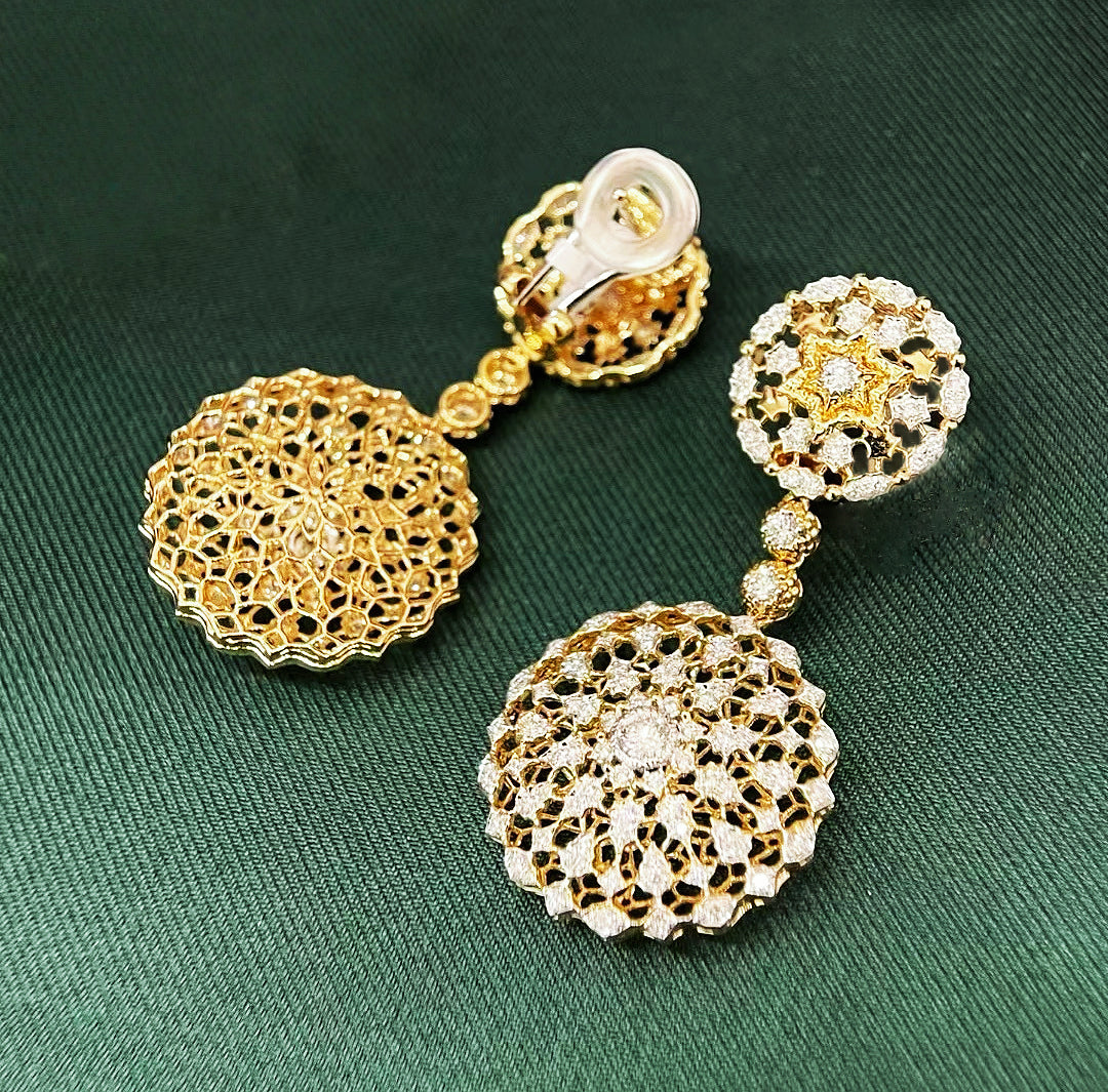 Vintage 18k Gold Diamond Earring (Item No. VT236)