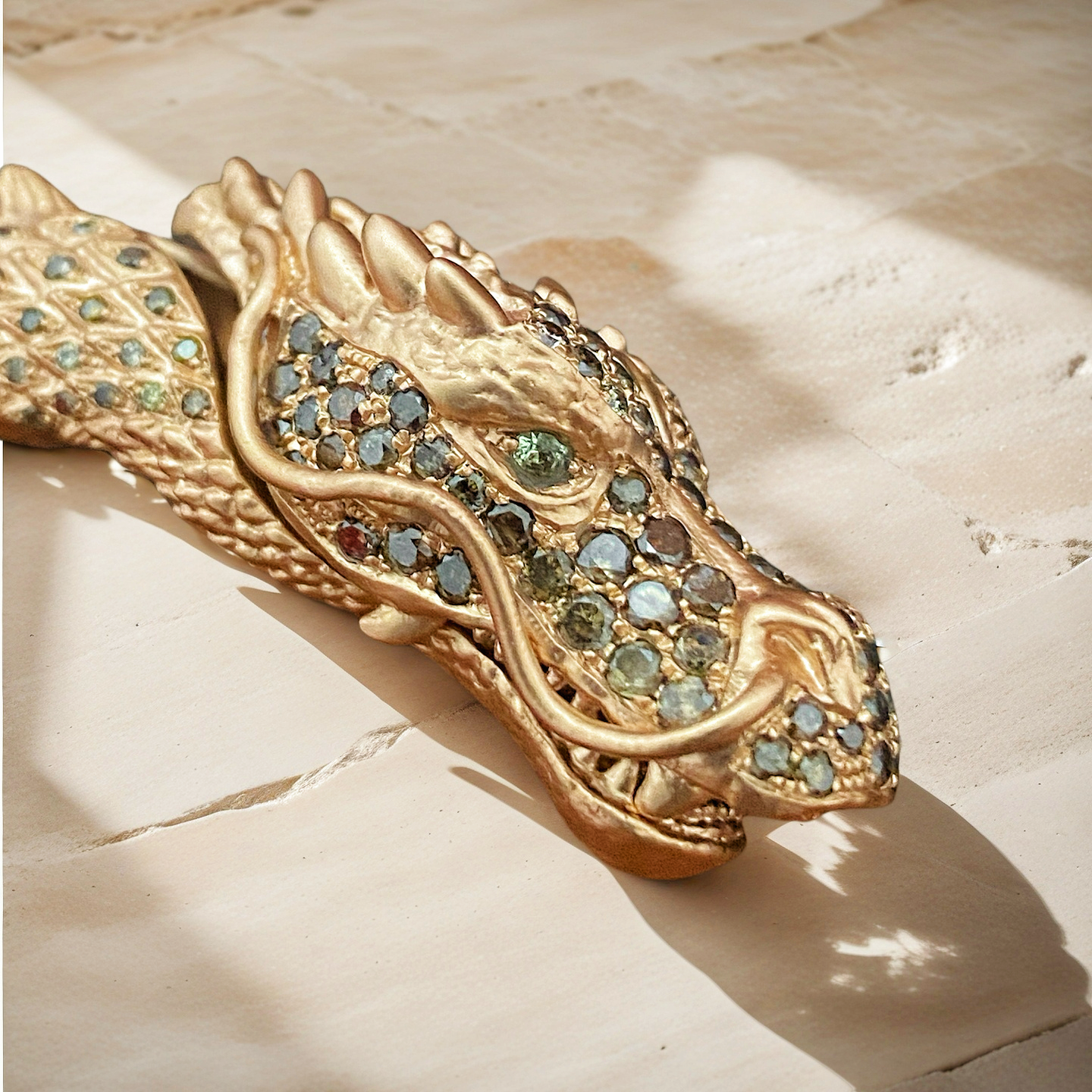 Gold Dragon Diamond Bracelet Chain (Item No. GB0023)