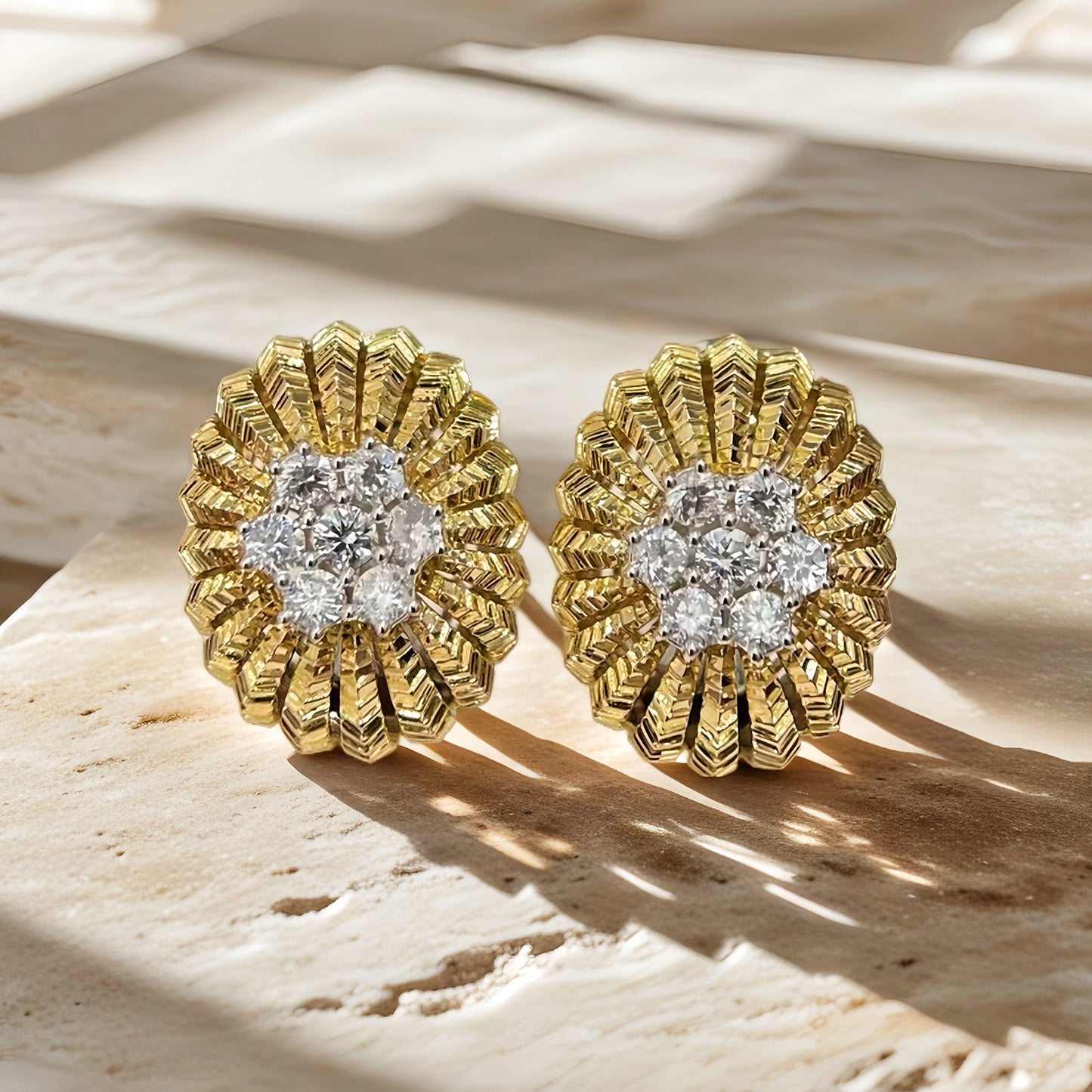 Dome Vintage 18k Gold Diamond Earring (Item No. VT192)
