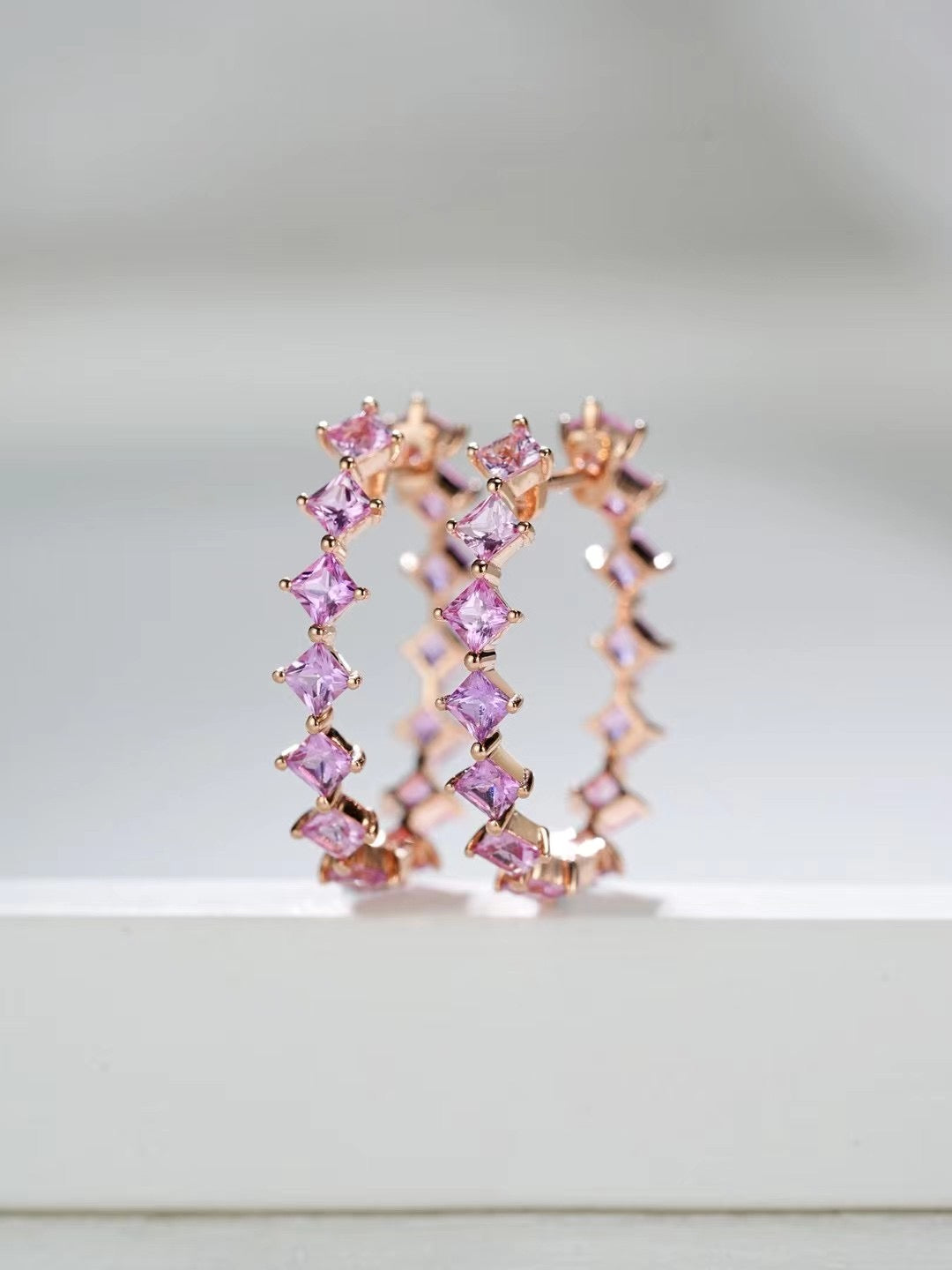 Rainbow Sapphire 18k Gold Earring (Item No. SA089)