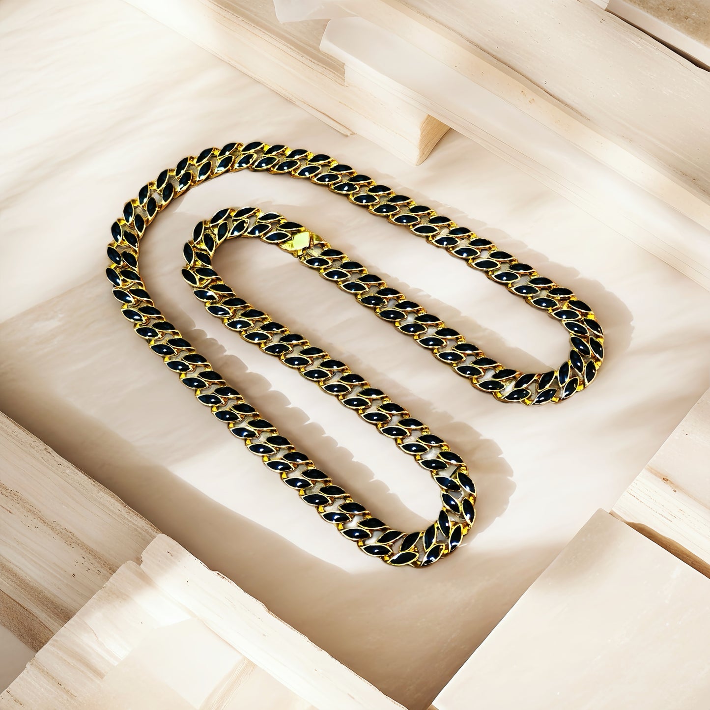 Curb Link Enamel Sterling Silver/9k/14k/18k Necklace Chain (Item No. GN0003)