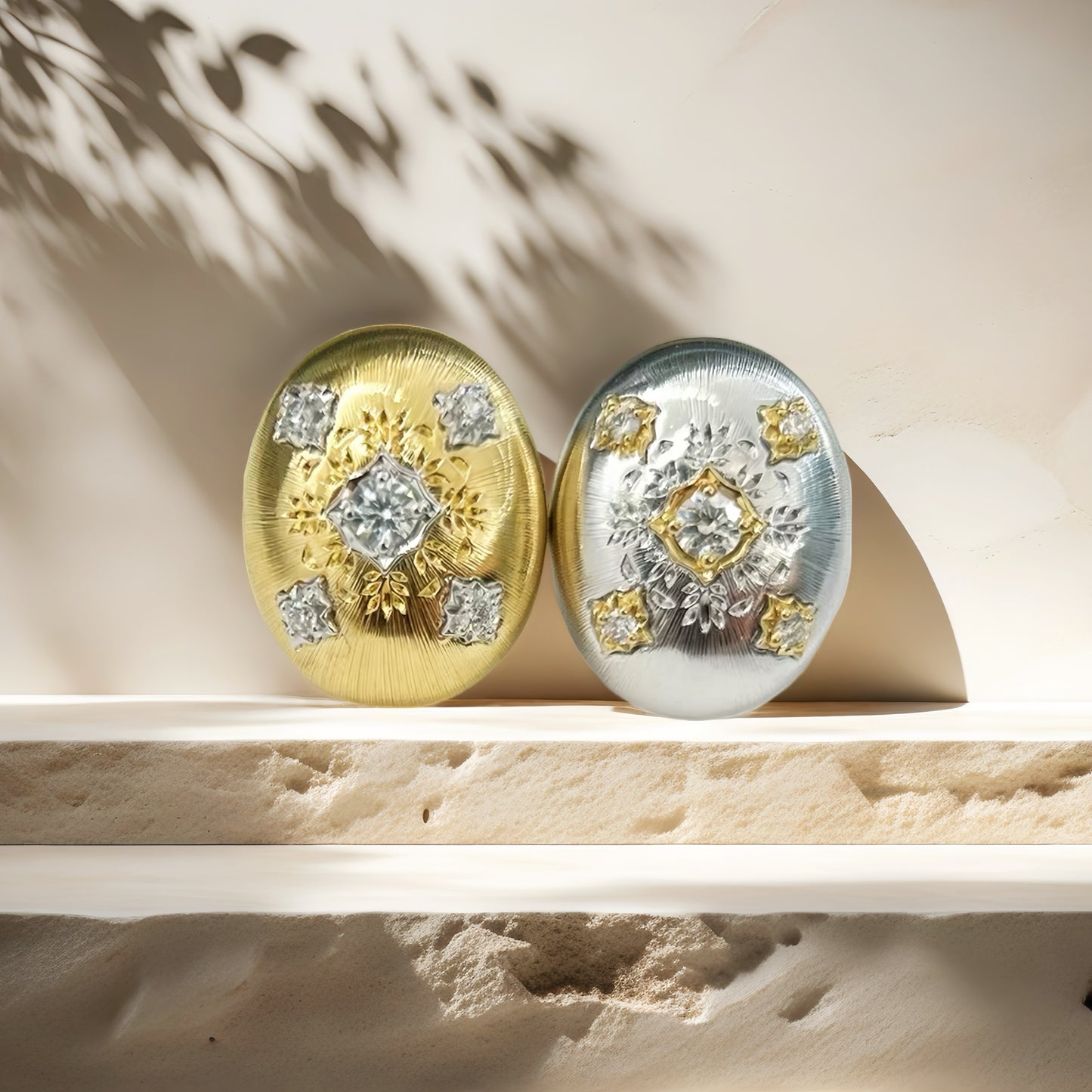 Vintage 18k Gold Diamond Earring (Item No. VT232)