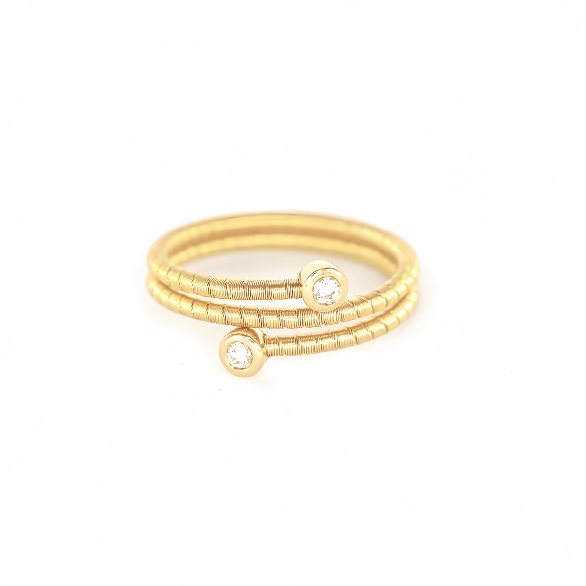 Double Twisted 18k Gold Diamond Ring (Item No. SX081CR)
