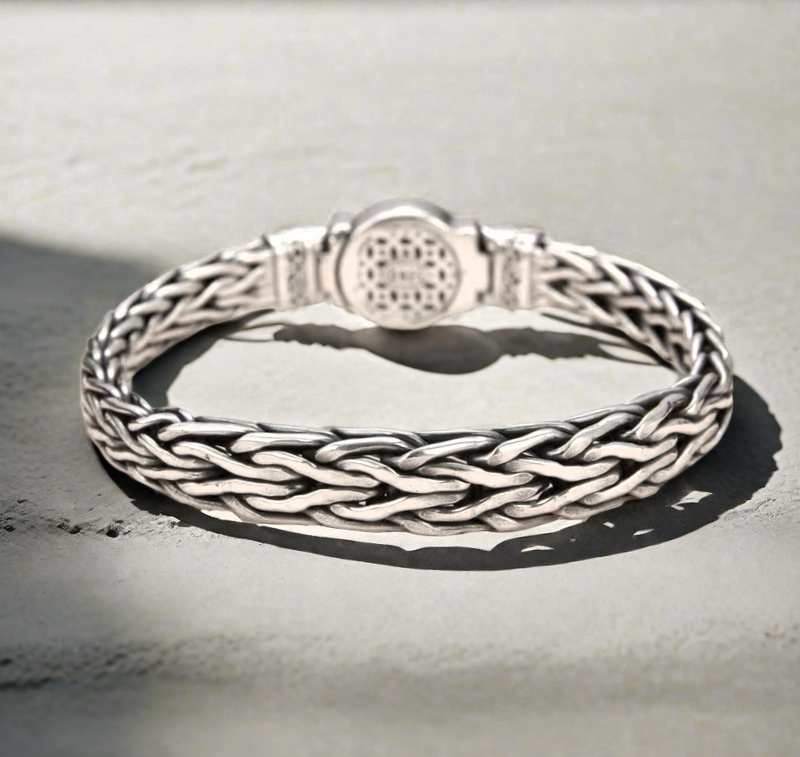 Lion Braided Silver Bracelet (Item No. B0667)