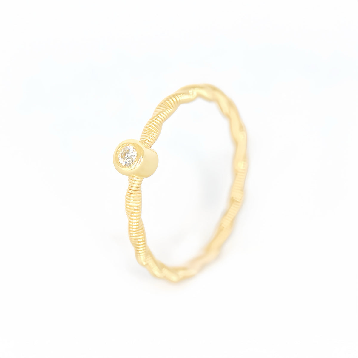 Electroforming Twisted 18k Gold Diamond Ring (Item No. DG111CR)