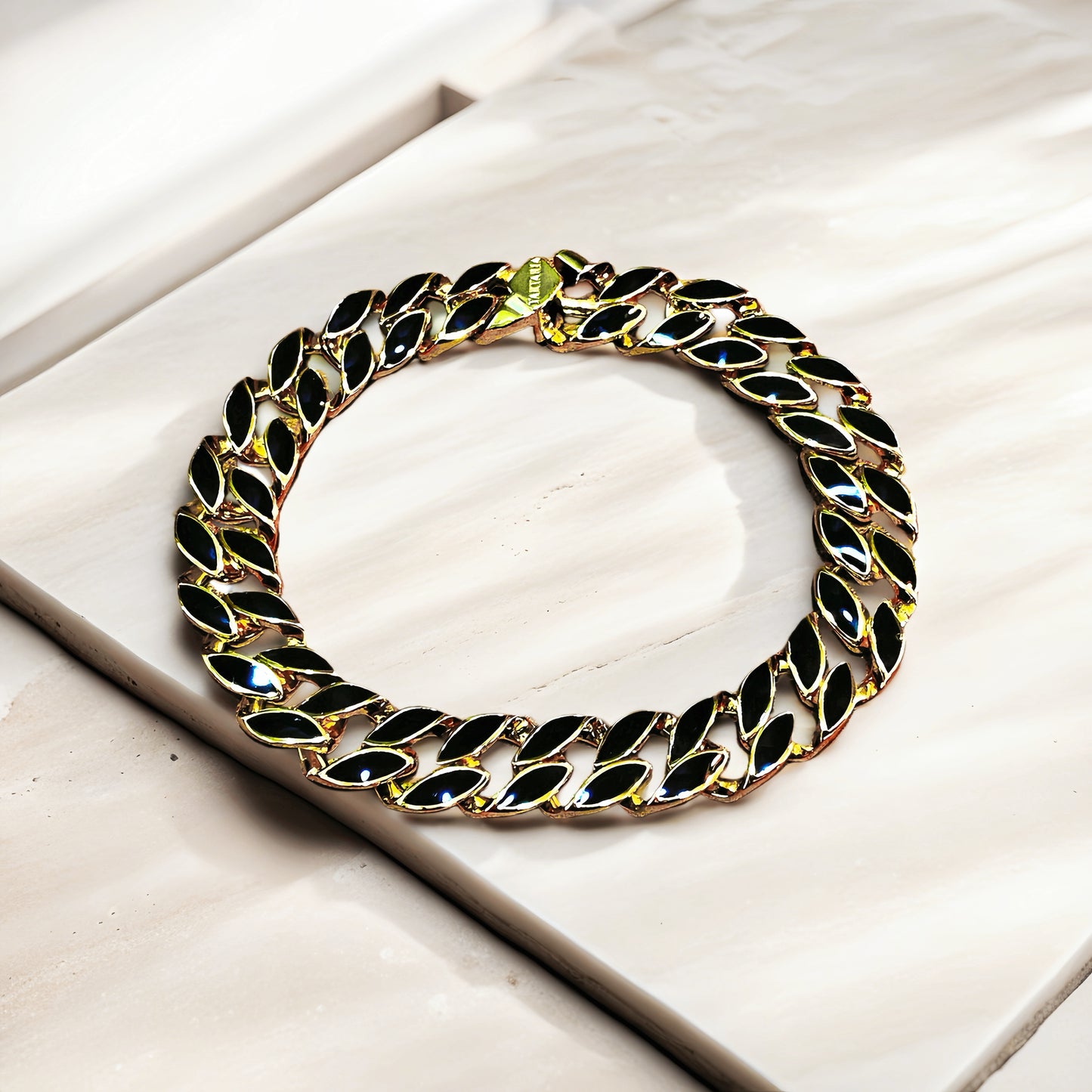 Enamel Curlink 925 Sterling Silver/9k/14k/18k Bracelet Chain (Item No. GB0002)