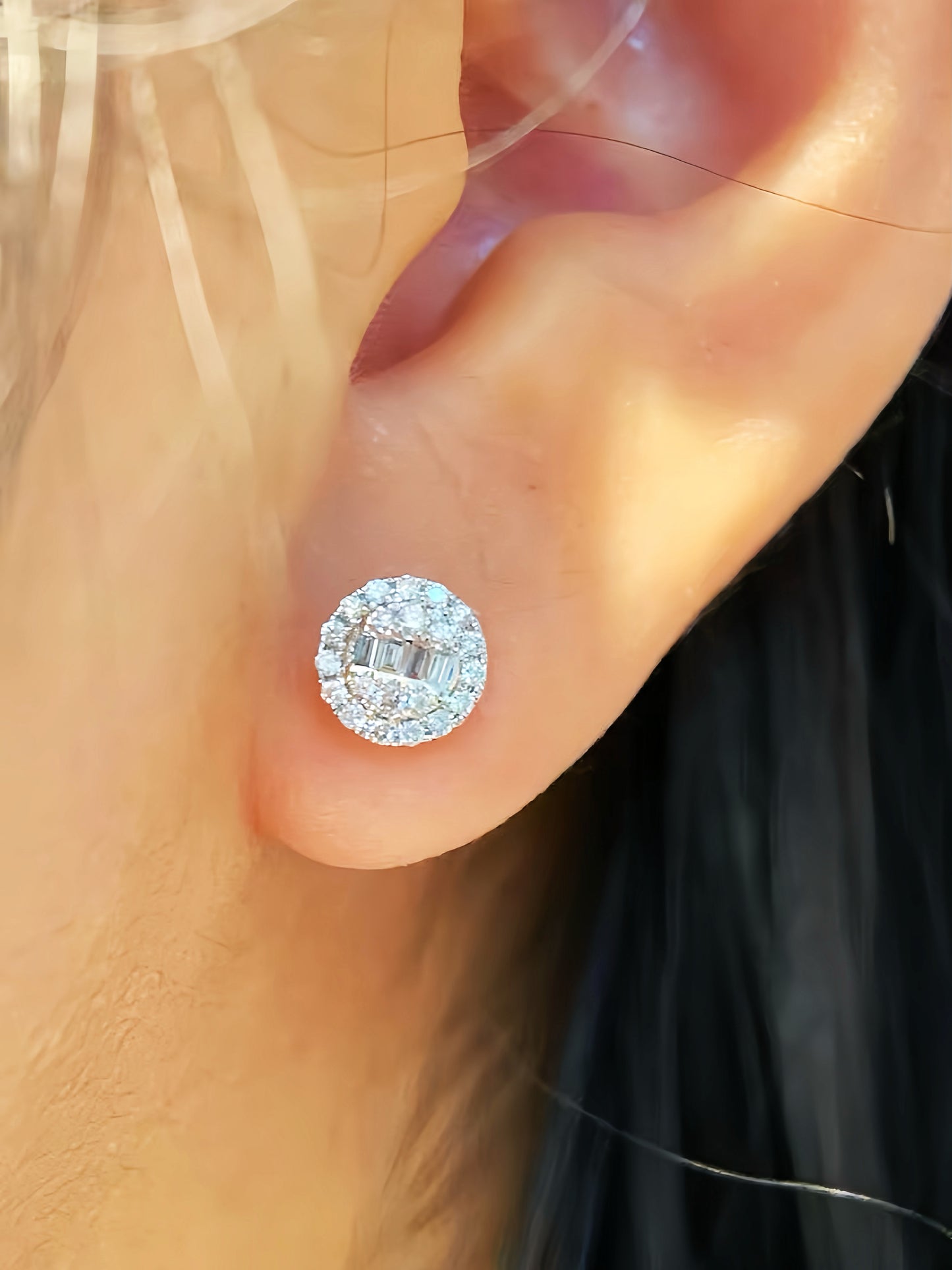 Vintage 18k Gold Diamond Sapphire Earring (Item No. VT189)