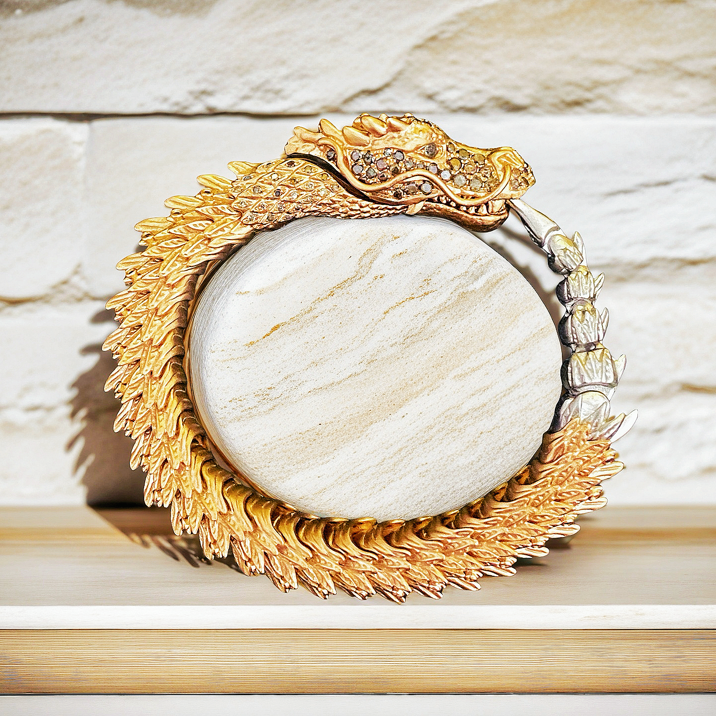 Gold Dragon Diamond Bracelet Chain (Item No. GB0023)