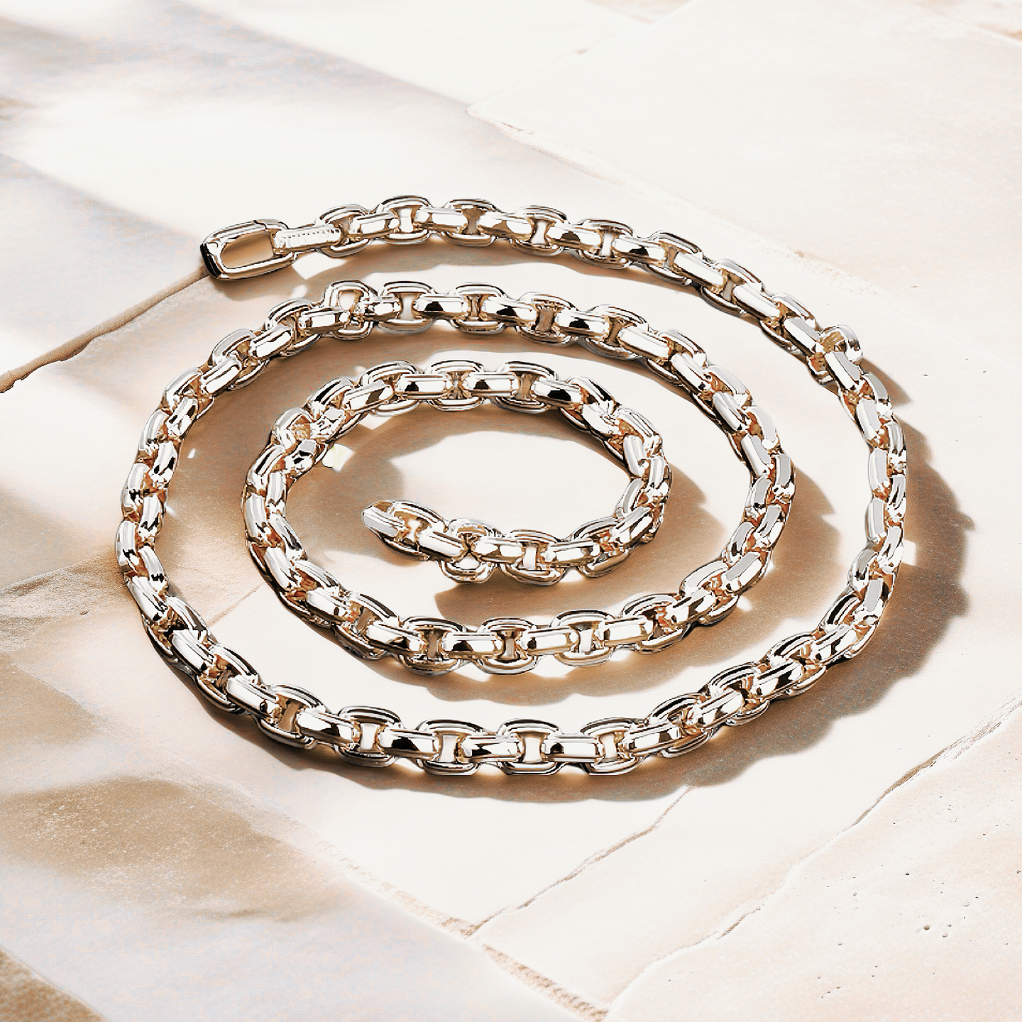 Oval Link Sterling Silver/9k/14k/18k Necklace Chain (Item No. GN0005)