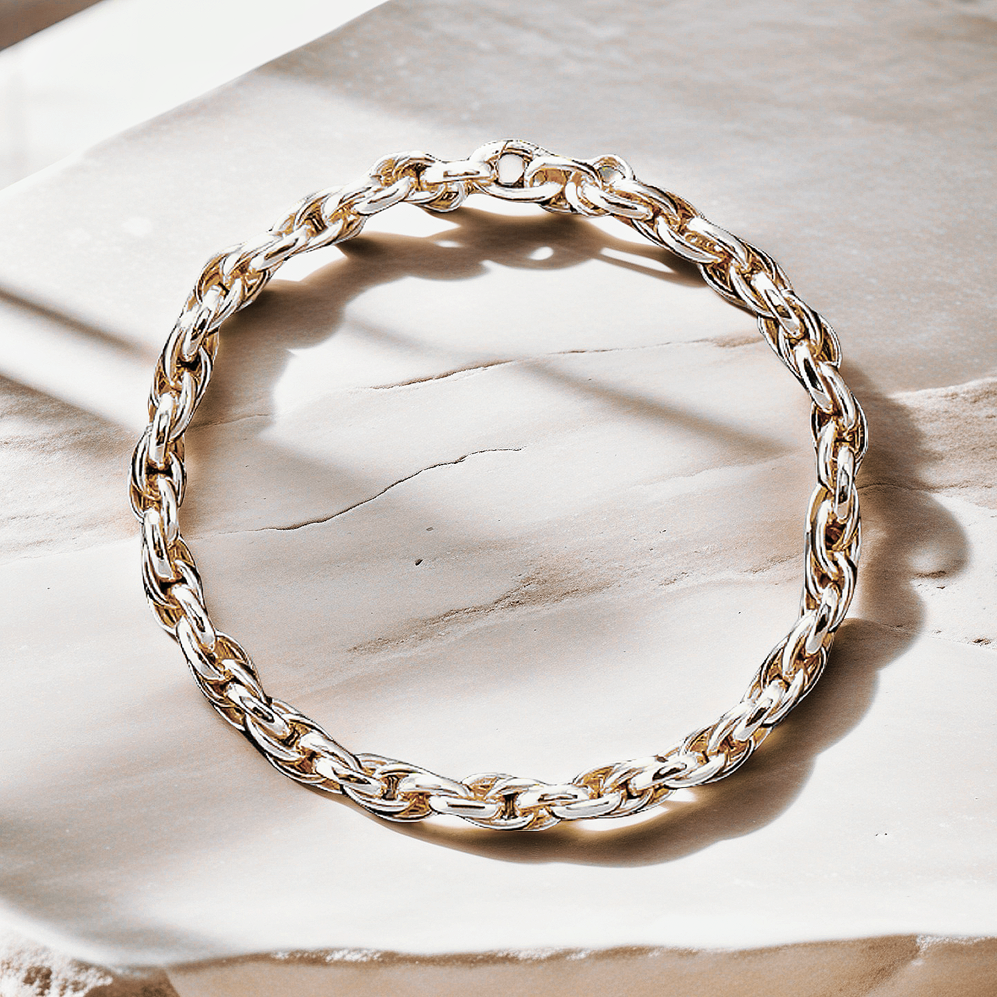 Classic 925 Sterling Silver/9k/14k/18k Gold Bracelet Chain (Item No. GB0021)