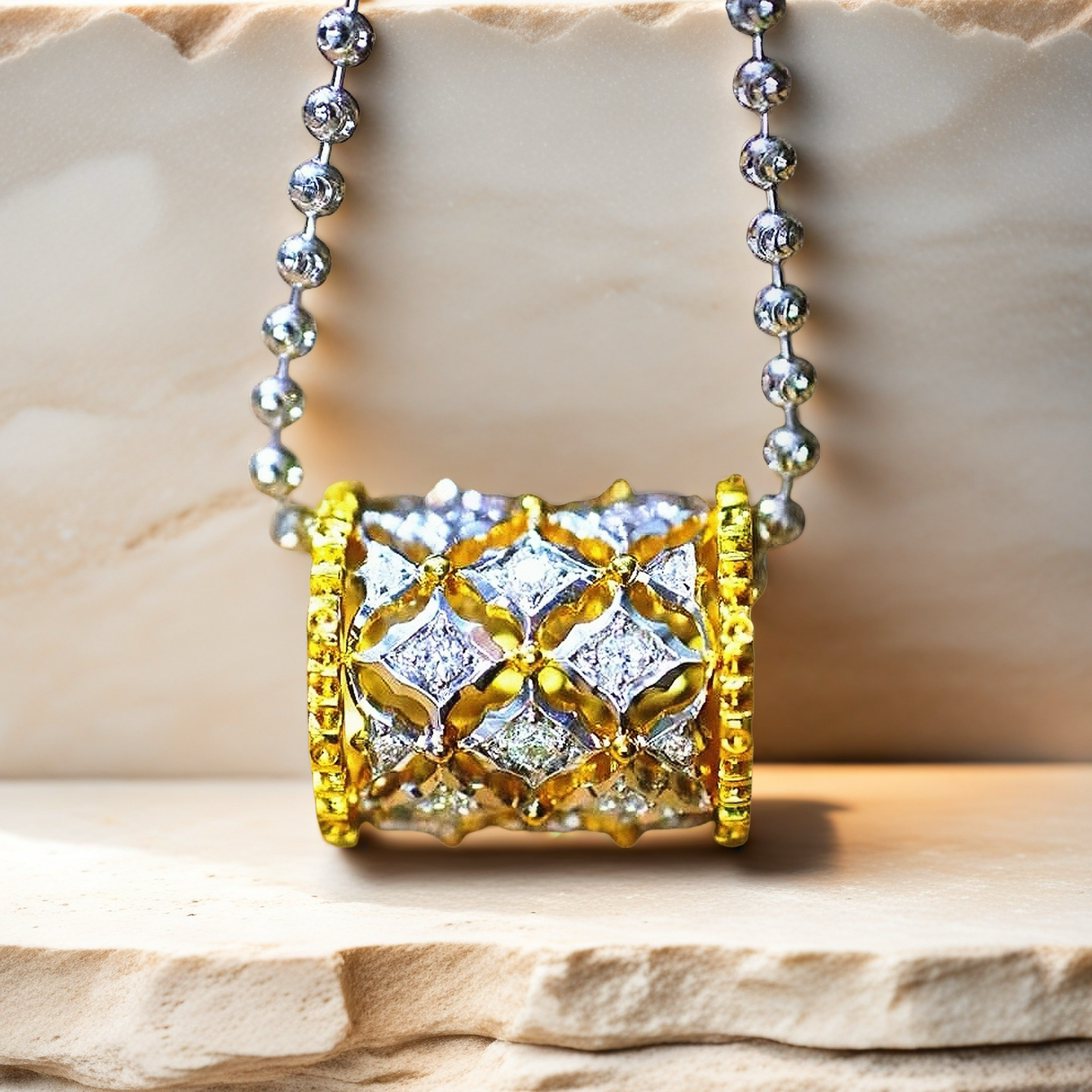 Vintage 18k Gold Diamond Pendant (Item No. VT087)