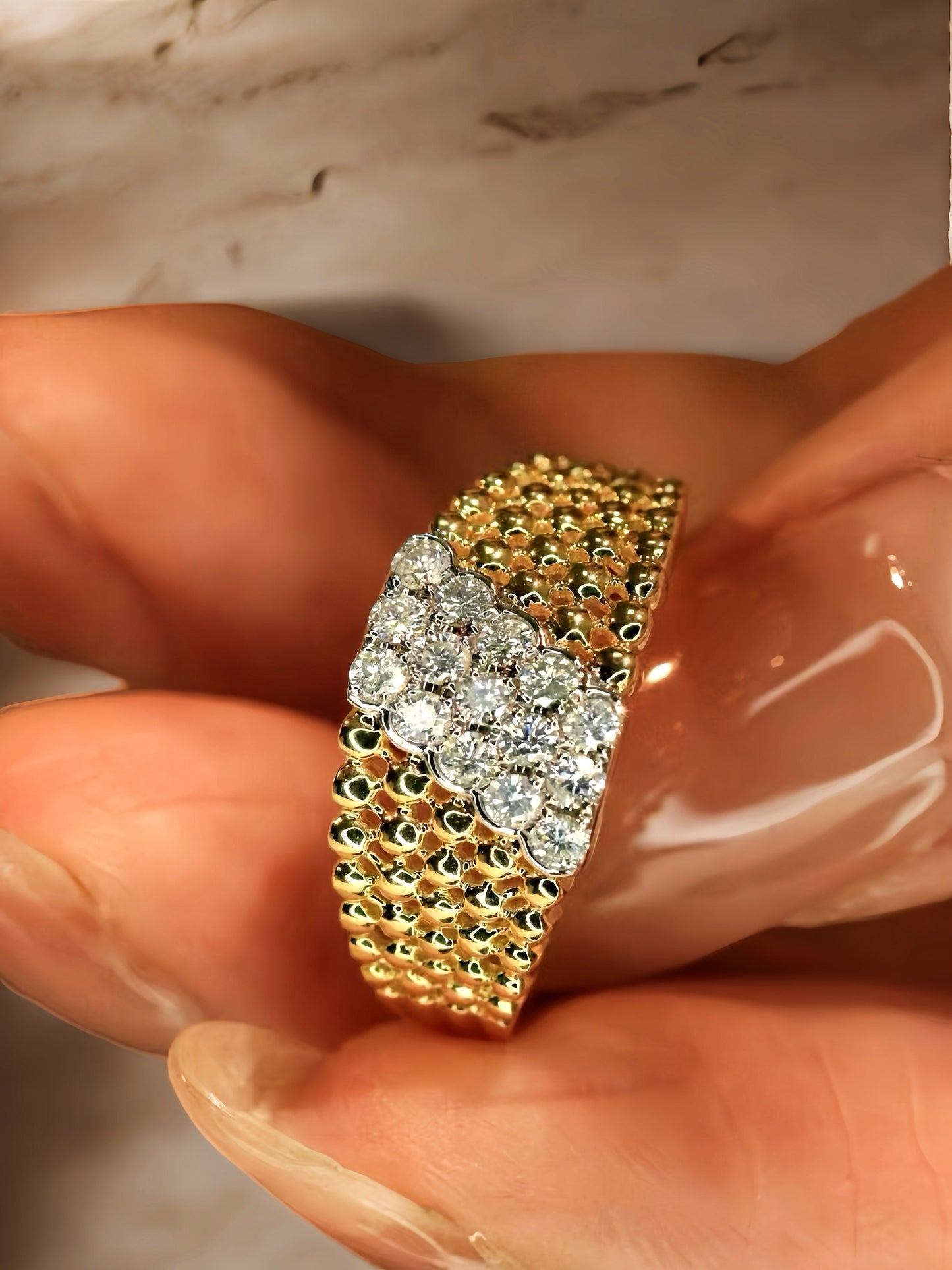 Vintage 18k Gold Sapphire Diamond Ring (Item No. VT187)