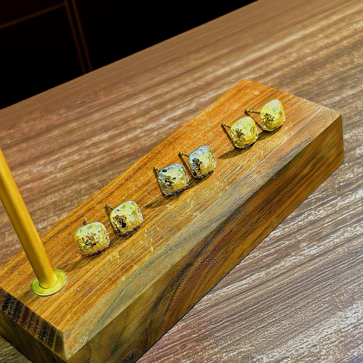 Ice Square 18k Gold Earring (Item No. SJER029)