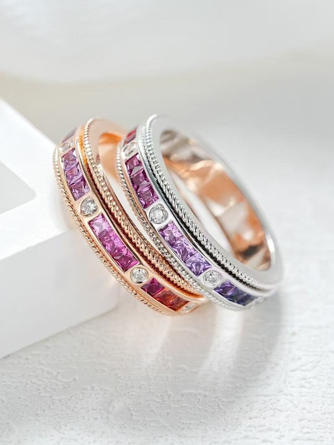 Rainbow Sapphire 18k Gold Ring (Item No. SA125)