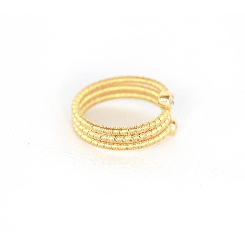 Tripple Twisted 18k Gold Diamond Ring (Item No. SX071CR)
