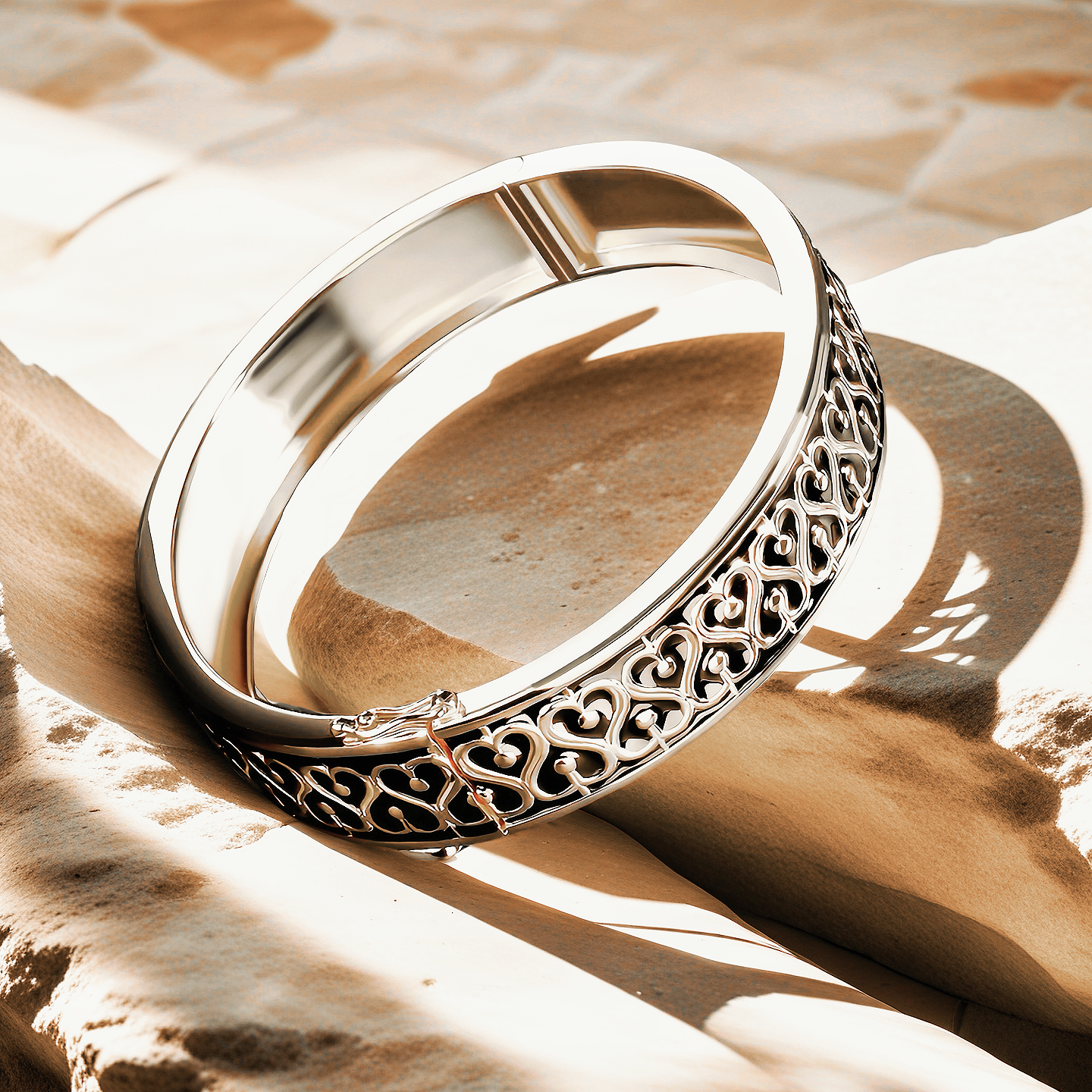 Greek Key Enamel 925 Sterling Silver/9k/14k/18k Gold Bangle(Item No. GB0012)