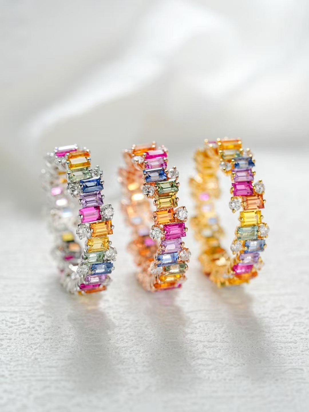 Rainbow Sapphire 18k Gold Ring (Item No. SA124)