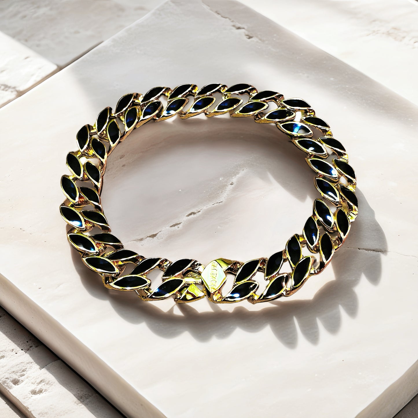 Enamel Curlink 925 Sterling Silver/9k/14k/18k Bracelet Chain (Item No. GB0002)