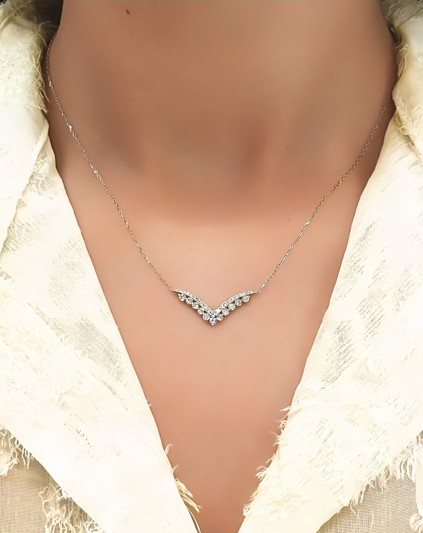 Angel Wing Vintage 18k Gold Diamond Pendant (Item No. VT114)