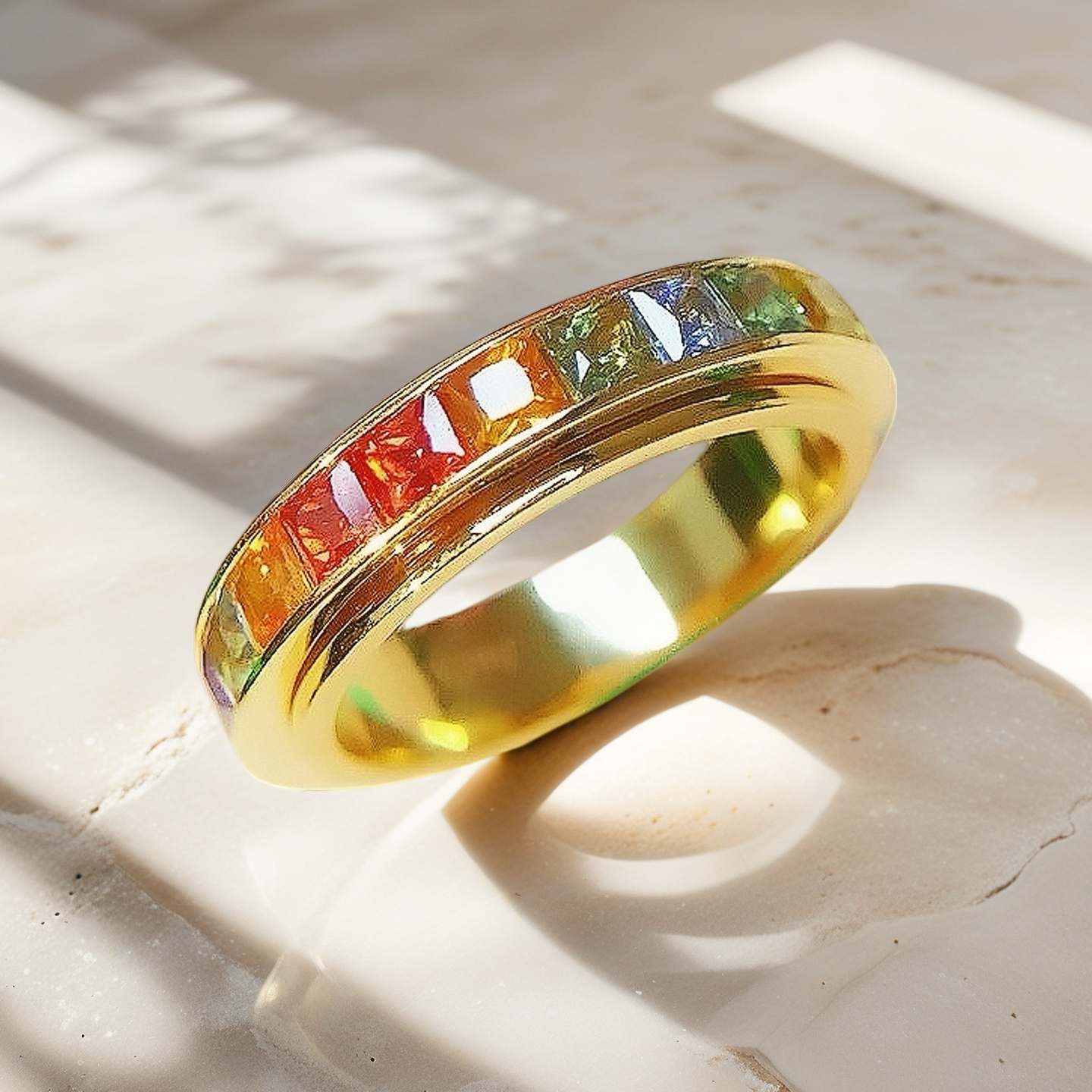 Rotatable 18k Gold Sapphire Ring (Item No. VT155)