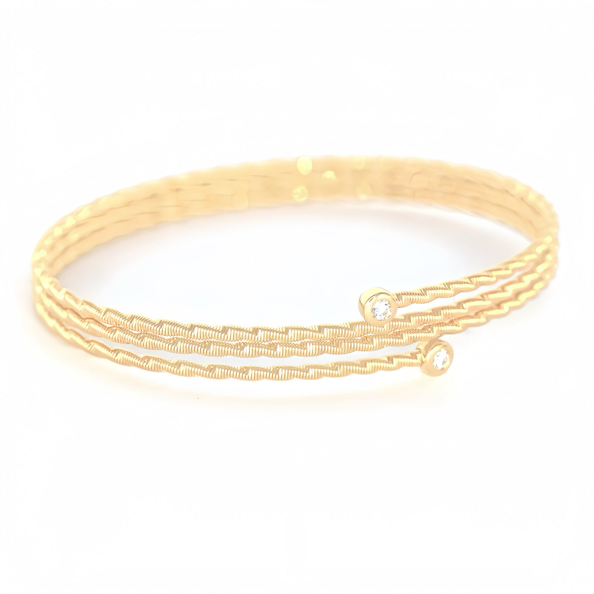 Electroforming Muti-layer 18K Gold Diamond Bracelet (Item No. DG041CB)