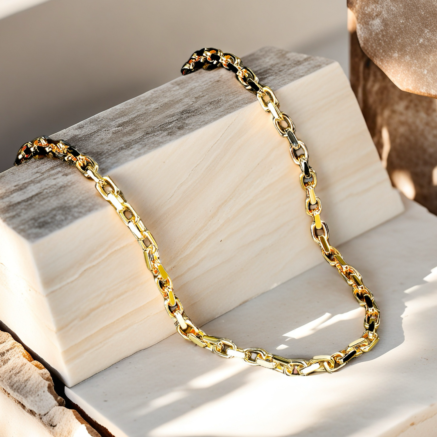 Oval Link Sterling Silver/9k/14k/18k Necklace Chain (Item No. GN0002)