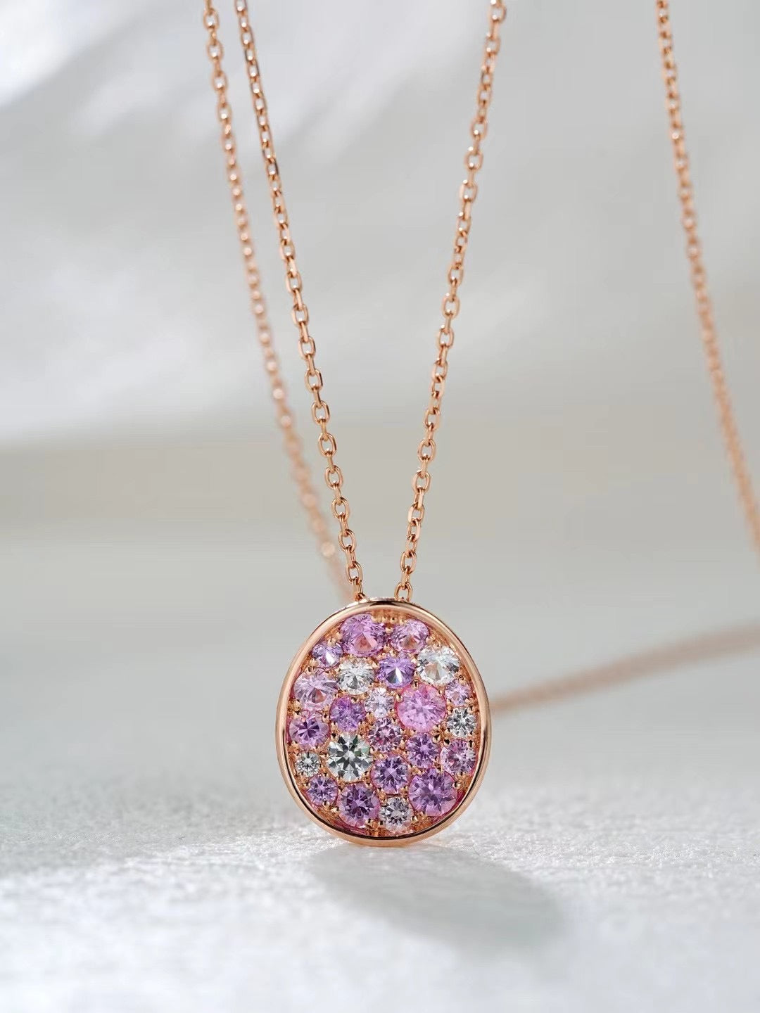 Rainbow Sapphire 18k Gold Pendant (Item No. SA057)