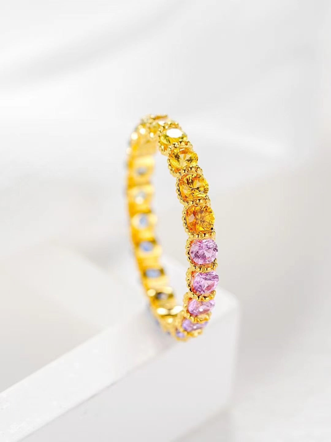Rainbow Sapphire 18k Gold Ring (Item No. SA037)